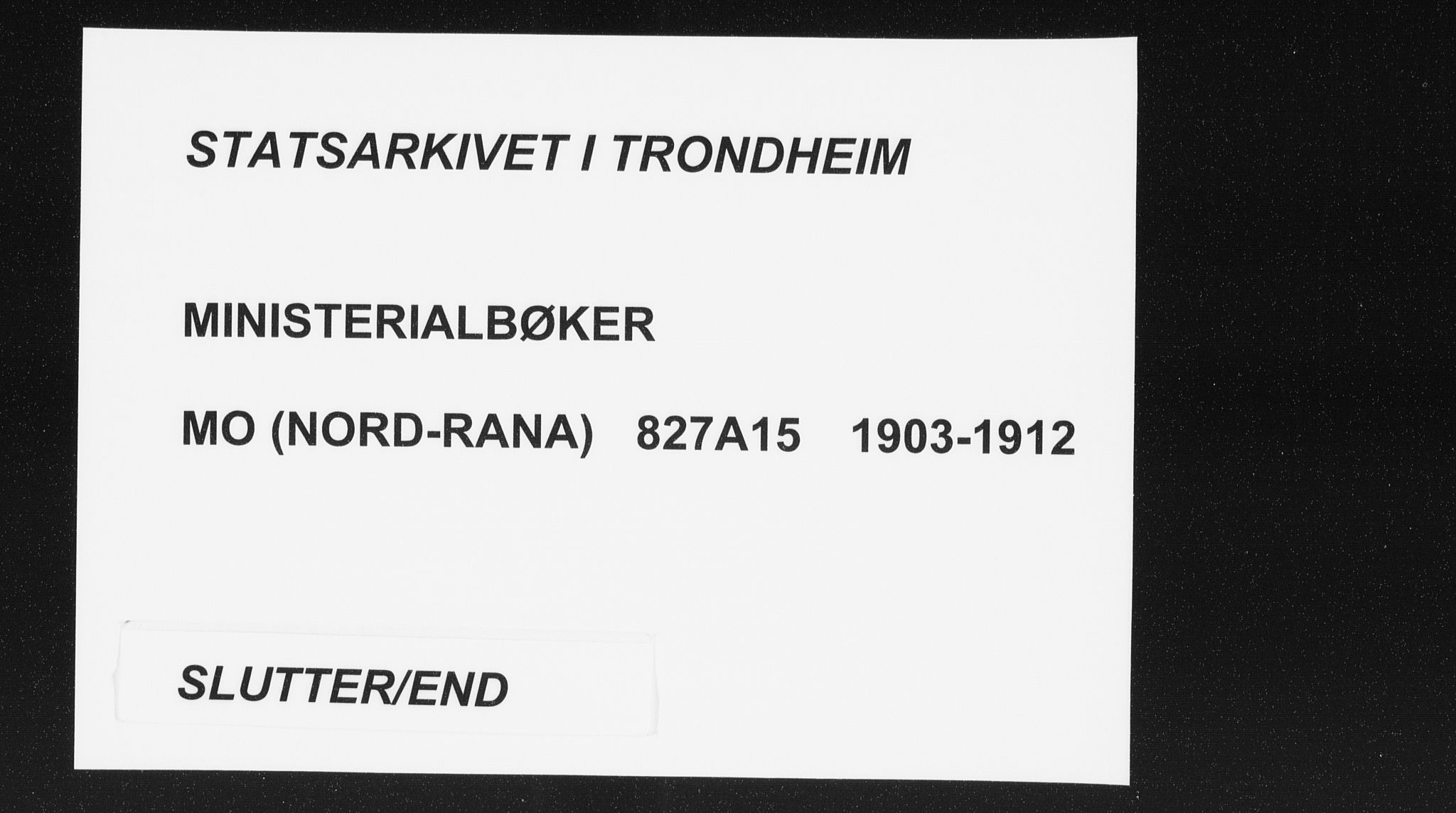 Ministerialprotokoller, klokkerbøker og fødselsregistre - Nordland, AV/SAT-A-1459/827/L0403: Parish register (official) no. 827A15, 1903-1912