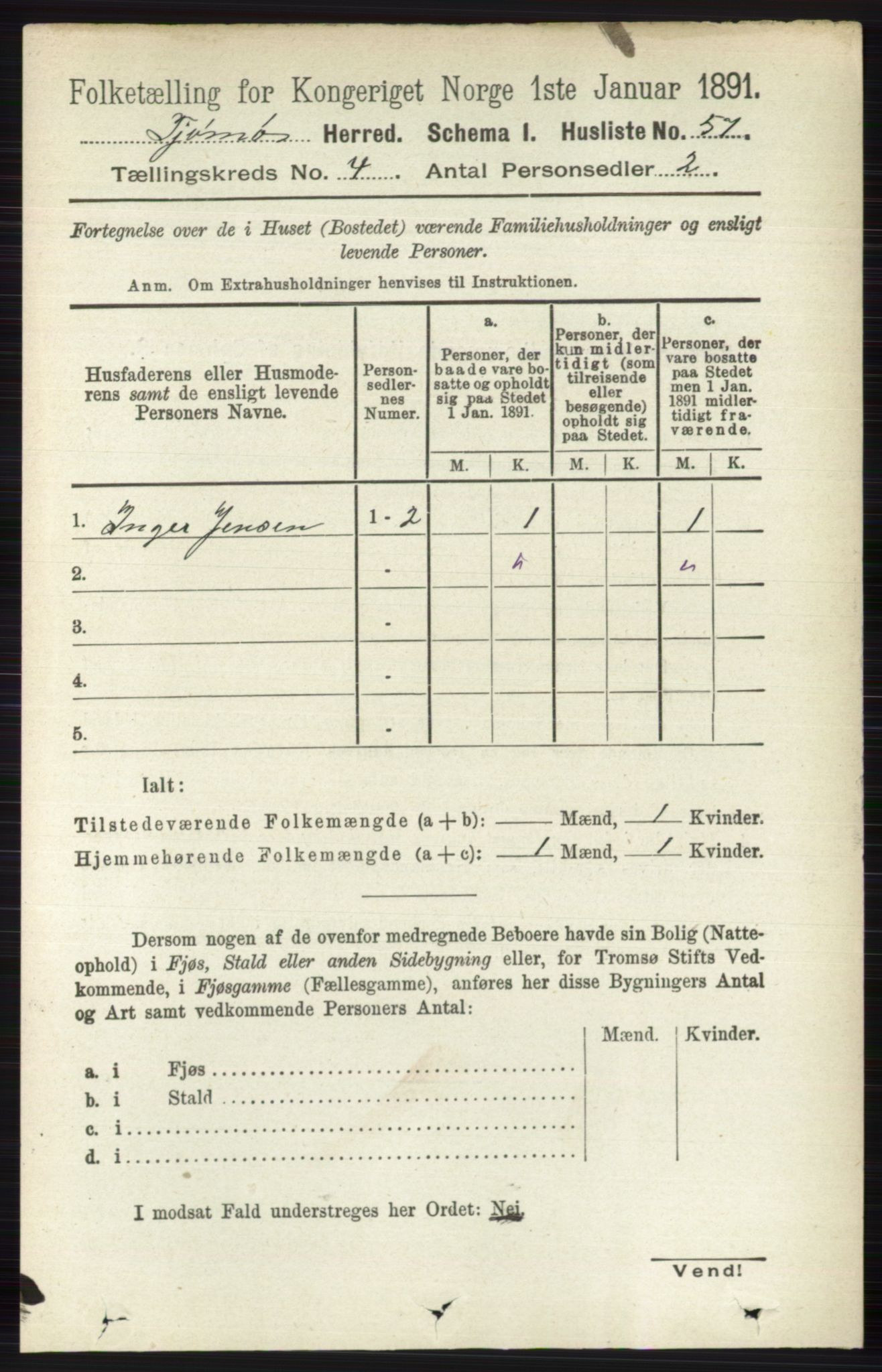 RA, 1891 census for 0723 Tjøme, 1891, p. 1267