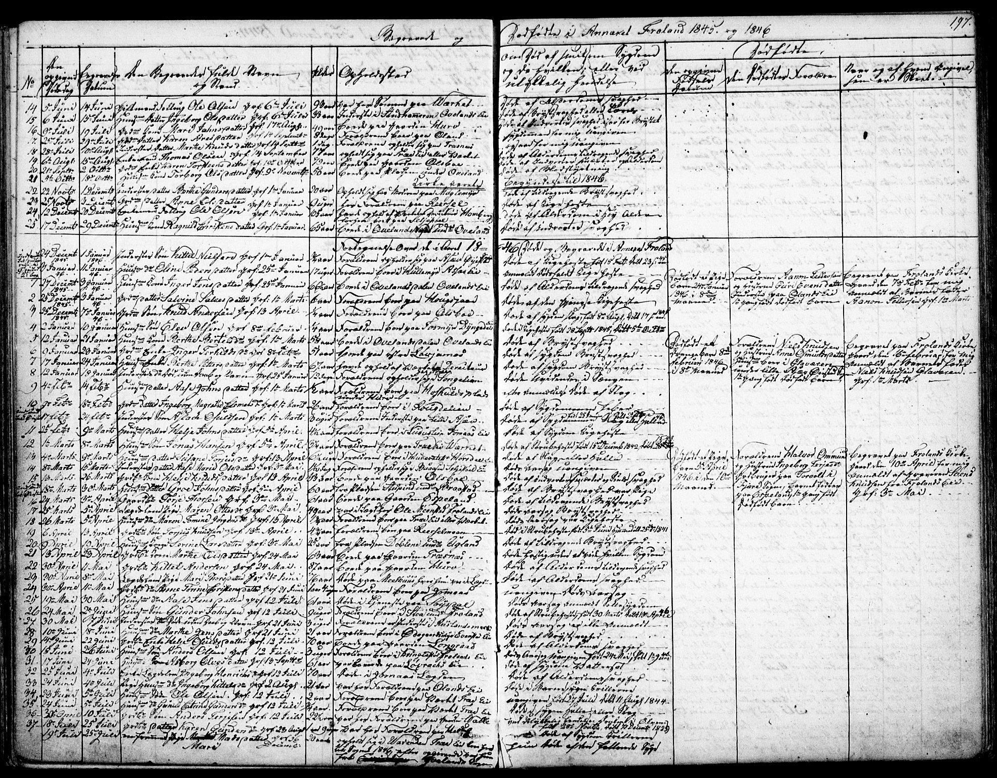 Froland sokneprestkontor, SAK/1111-0013/F/Fb/L0008: Parish register (copy) no. B 8, 1843-1875, p. 197