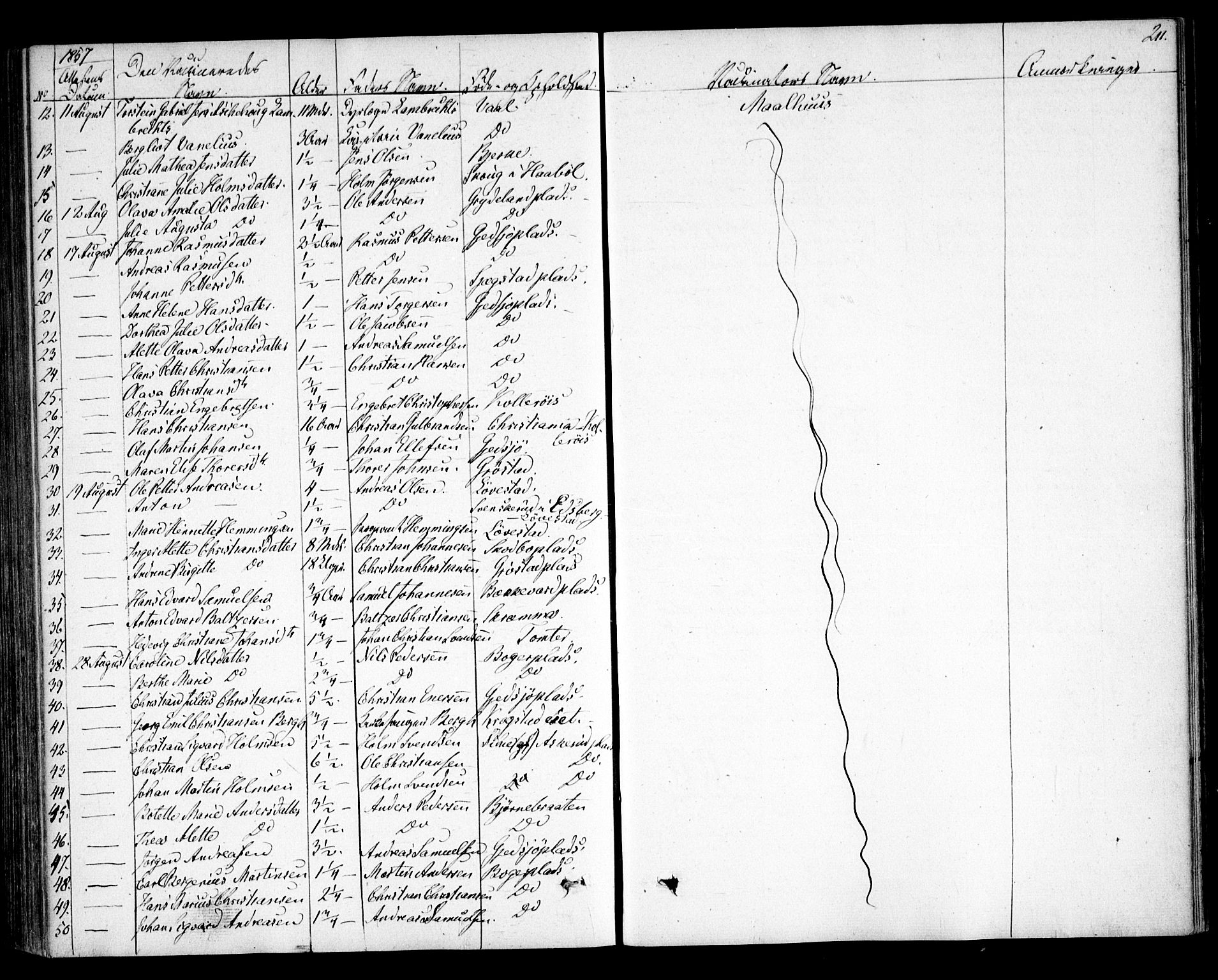 Kråkstad prestekontor Kirkebøker, SAO/A-10125a/F/Fa/L0006: Parish register (official) no. I 6, 1848-1857, p. 211