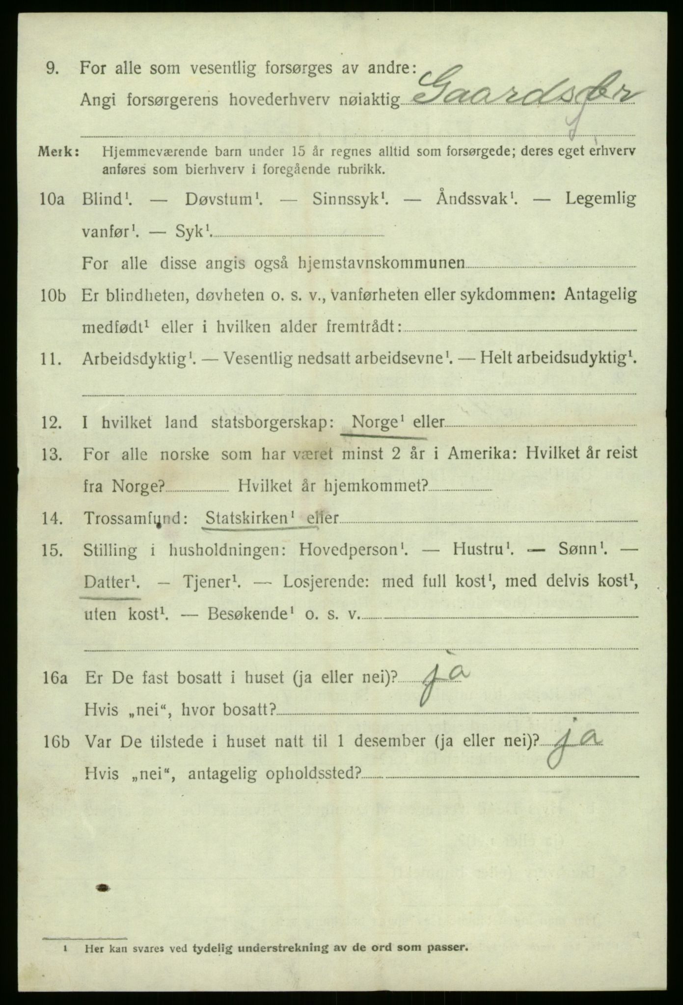 SAB, 1920 census for Gaular, 1920, p. 3441