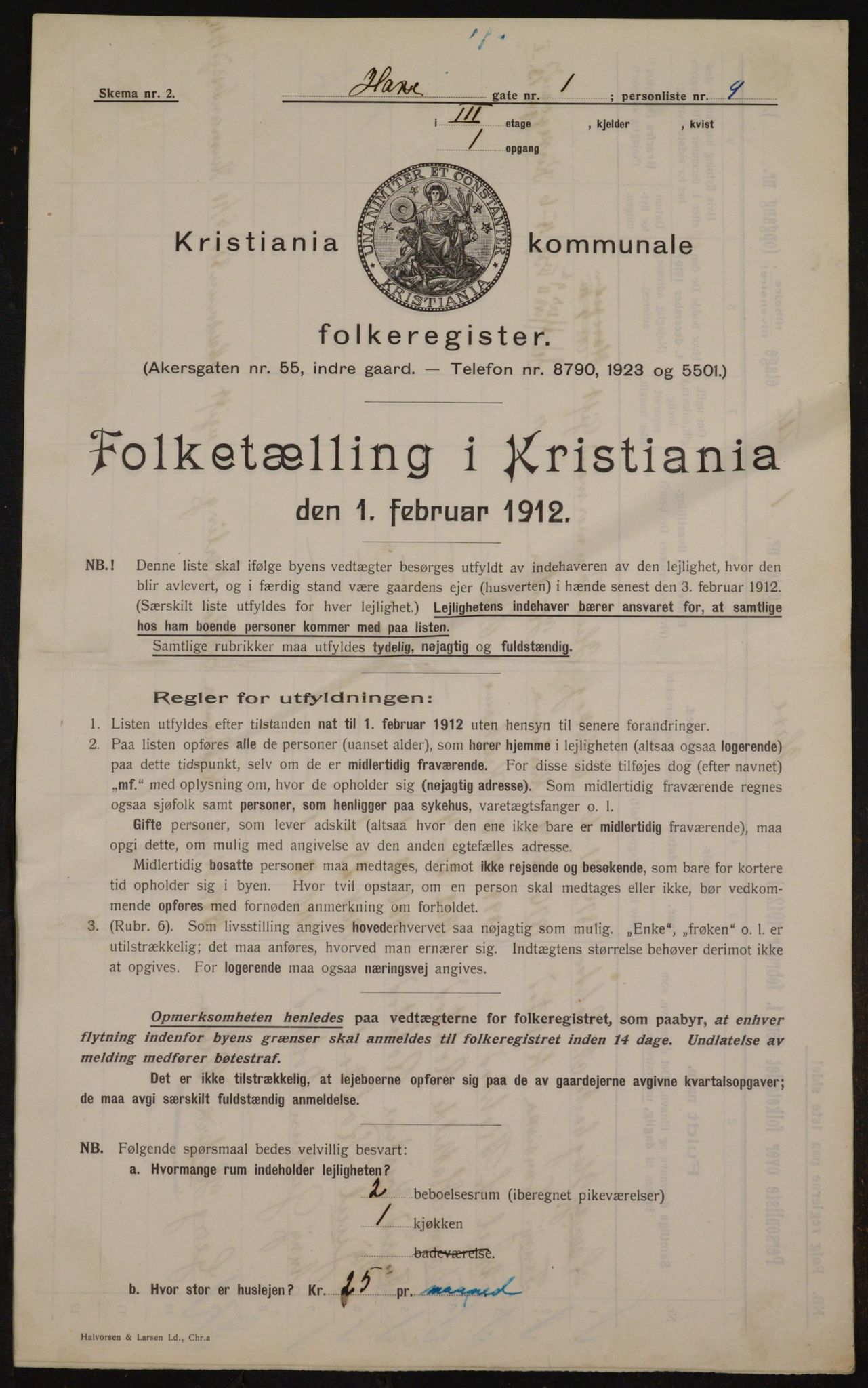 OBA, Municipal Census 1912 for Kristiania, 1912, p. 33328