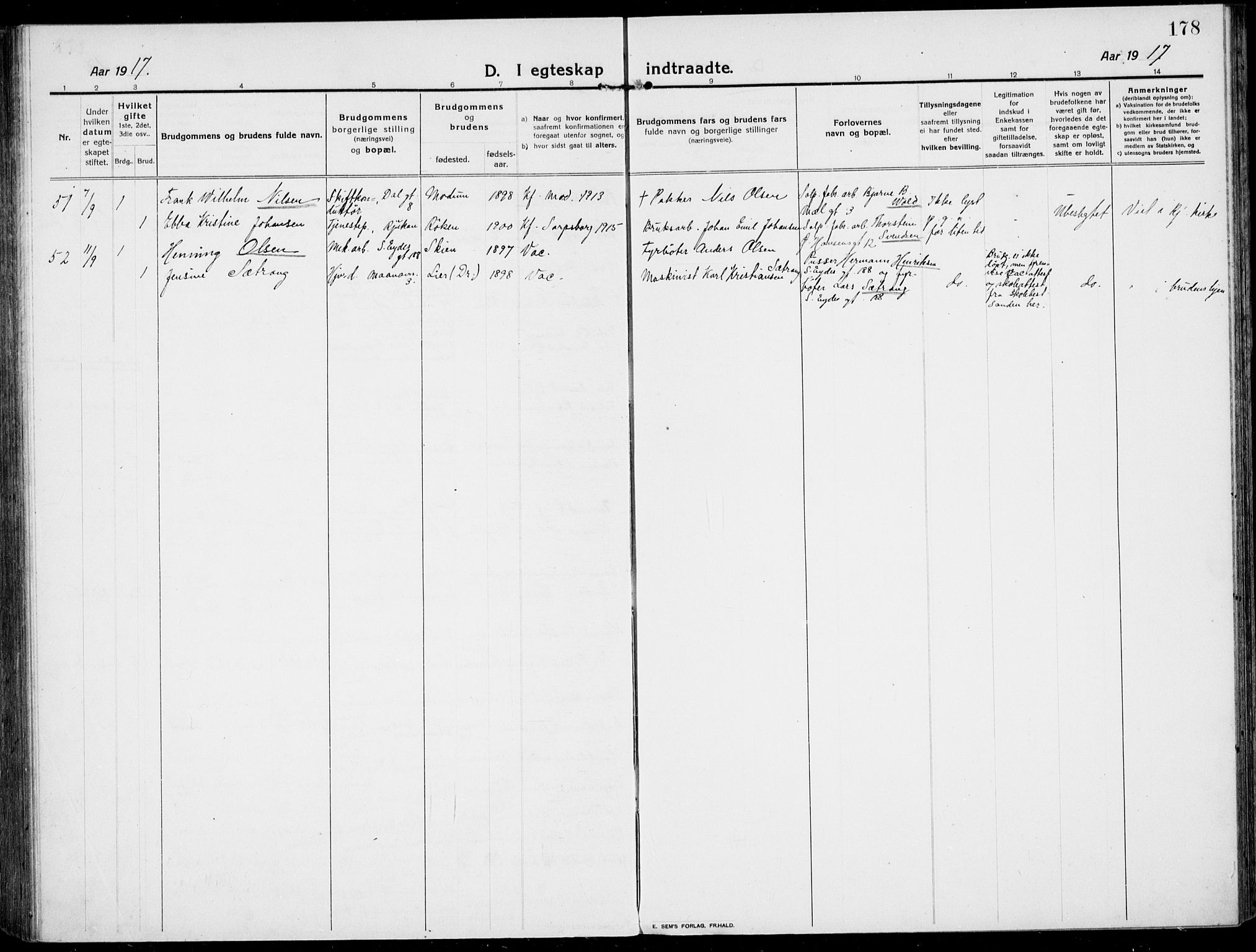 Rjukan kirkebøker, AV/SAKO-A-294/F/Fa/L0002: Parish register (official) no. 2, 1912-1917, p. 178