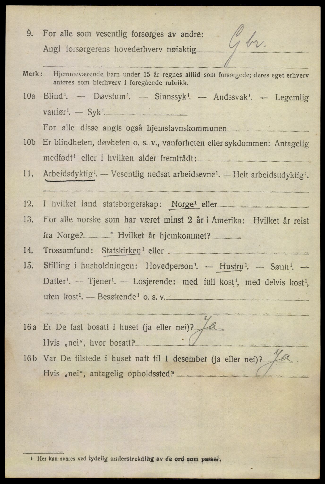 SAKO, 1920 census for Flesberg, 1920, p. 3070