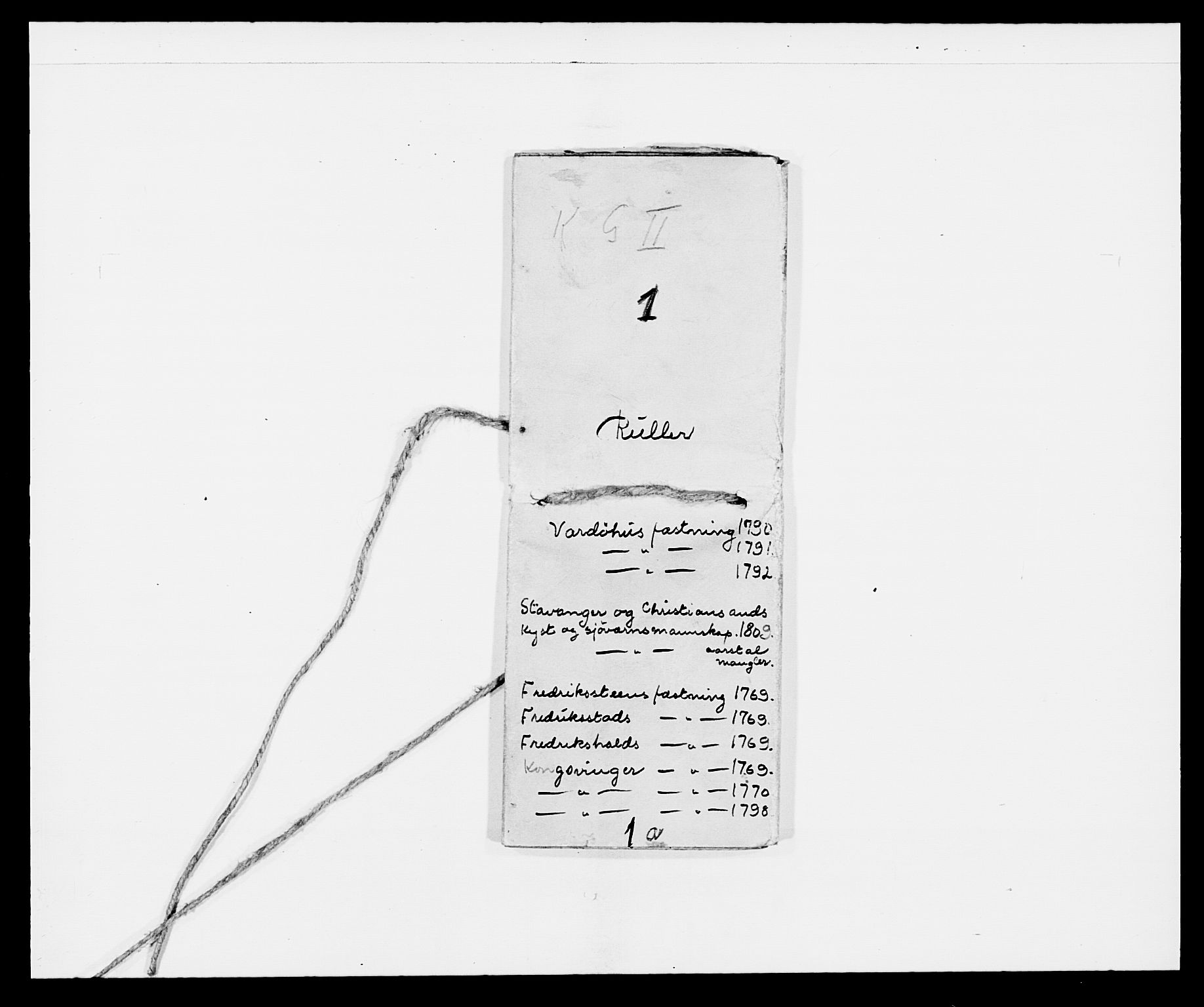 Generalitets- og kommissariatskollegiet, Det kongelige norske kommissariatskollegium, AV/RA-EA-5420/E/Eh/L0001a: Norske festninger, 1769-1809, p. 6