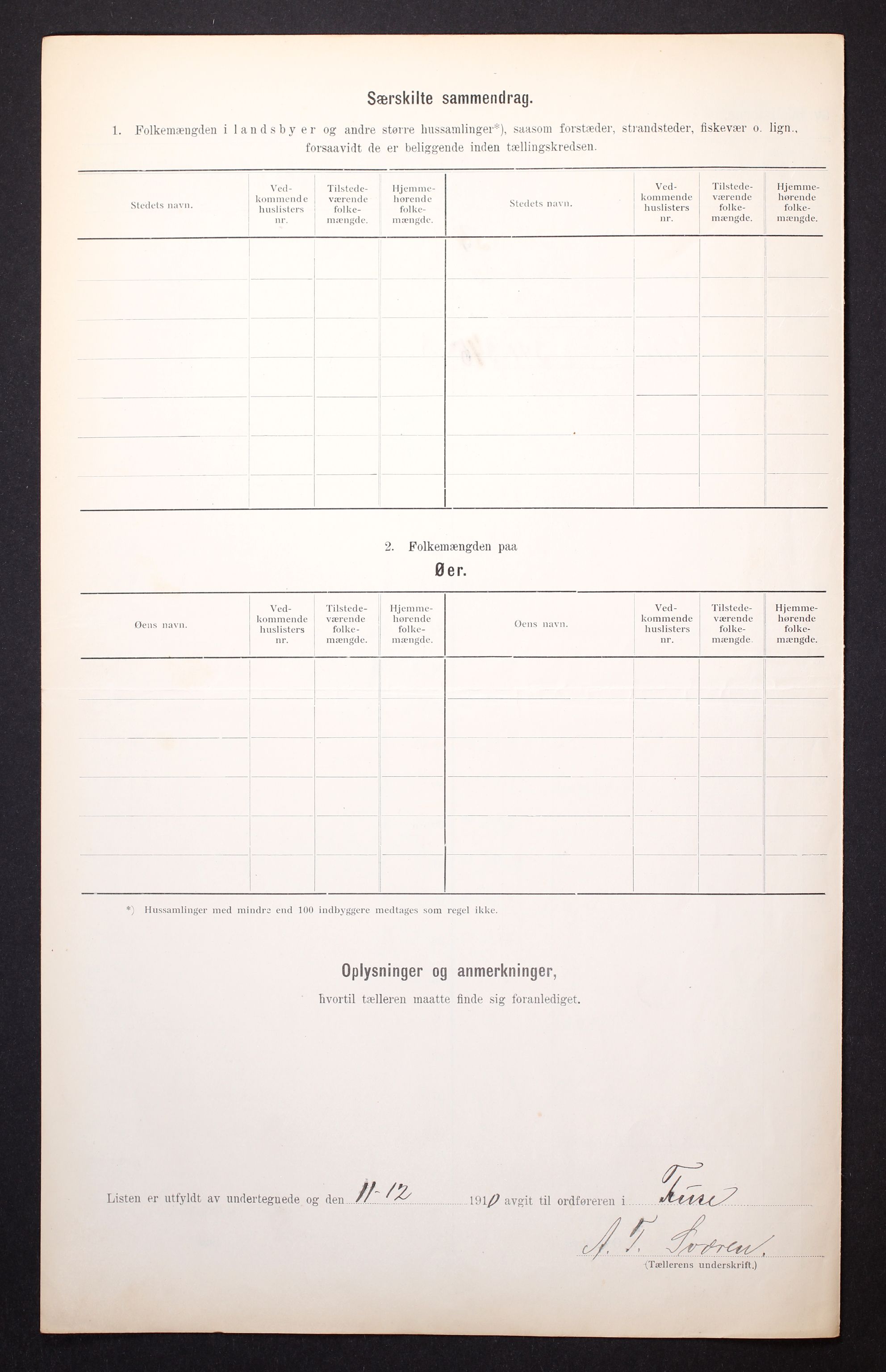 RA, 1910 census for Fusa, 1910, p. 12