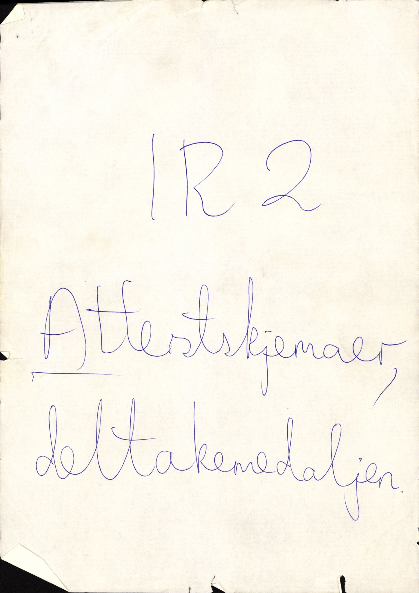 Forsvaret, Jegerkorpset infanteriregiment nr. 2 (IR 2), RA/RAFA-3155/D/Da/L0178: --, 1945-1950, p. 1