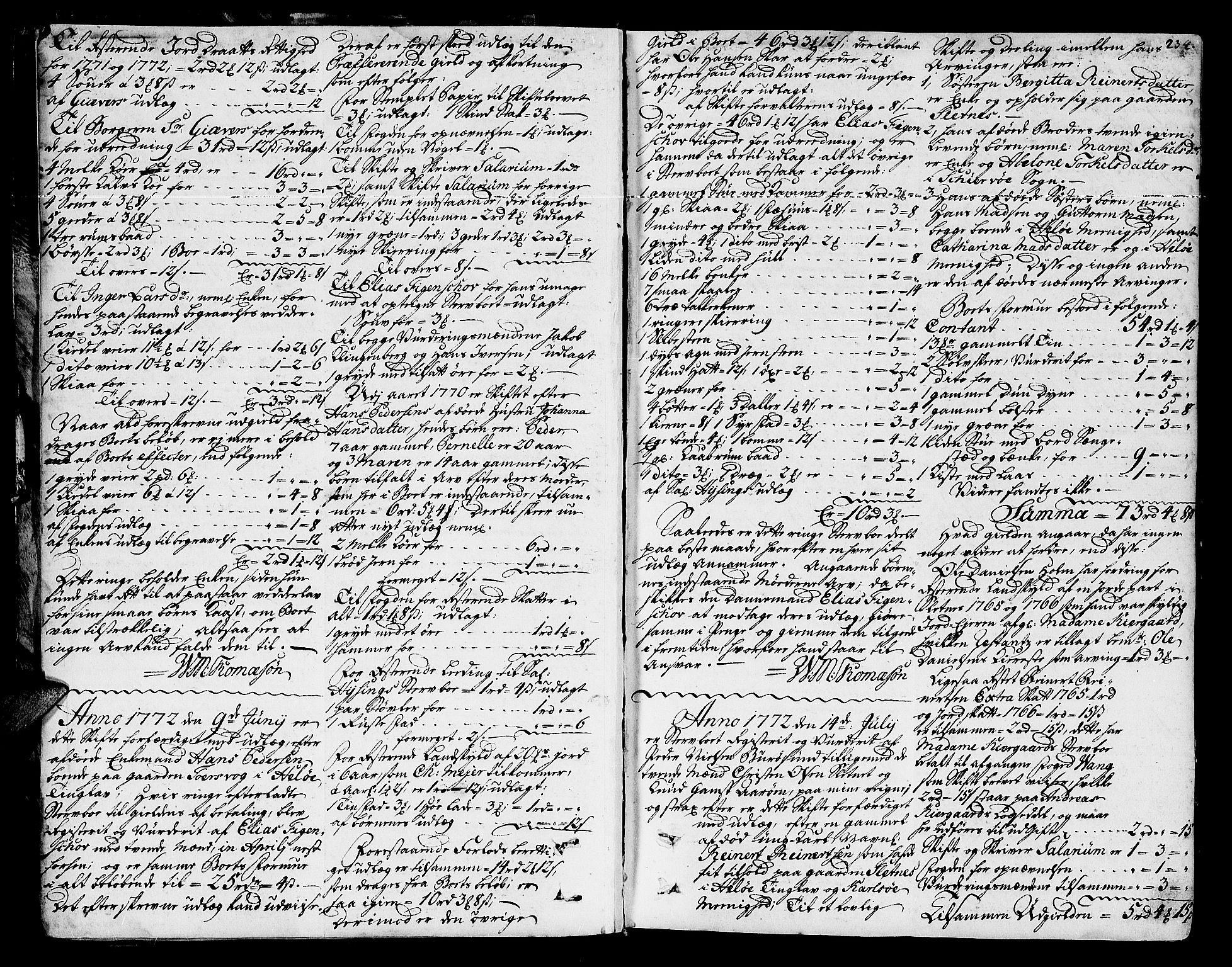 Senja og Tromsø sorenskriveri , AV/SATØ-SATØ-31/H/Hb/L0139: Skifteutlodningsprotokoller, 1752-1778, p. 233b-234a