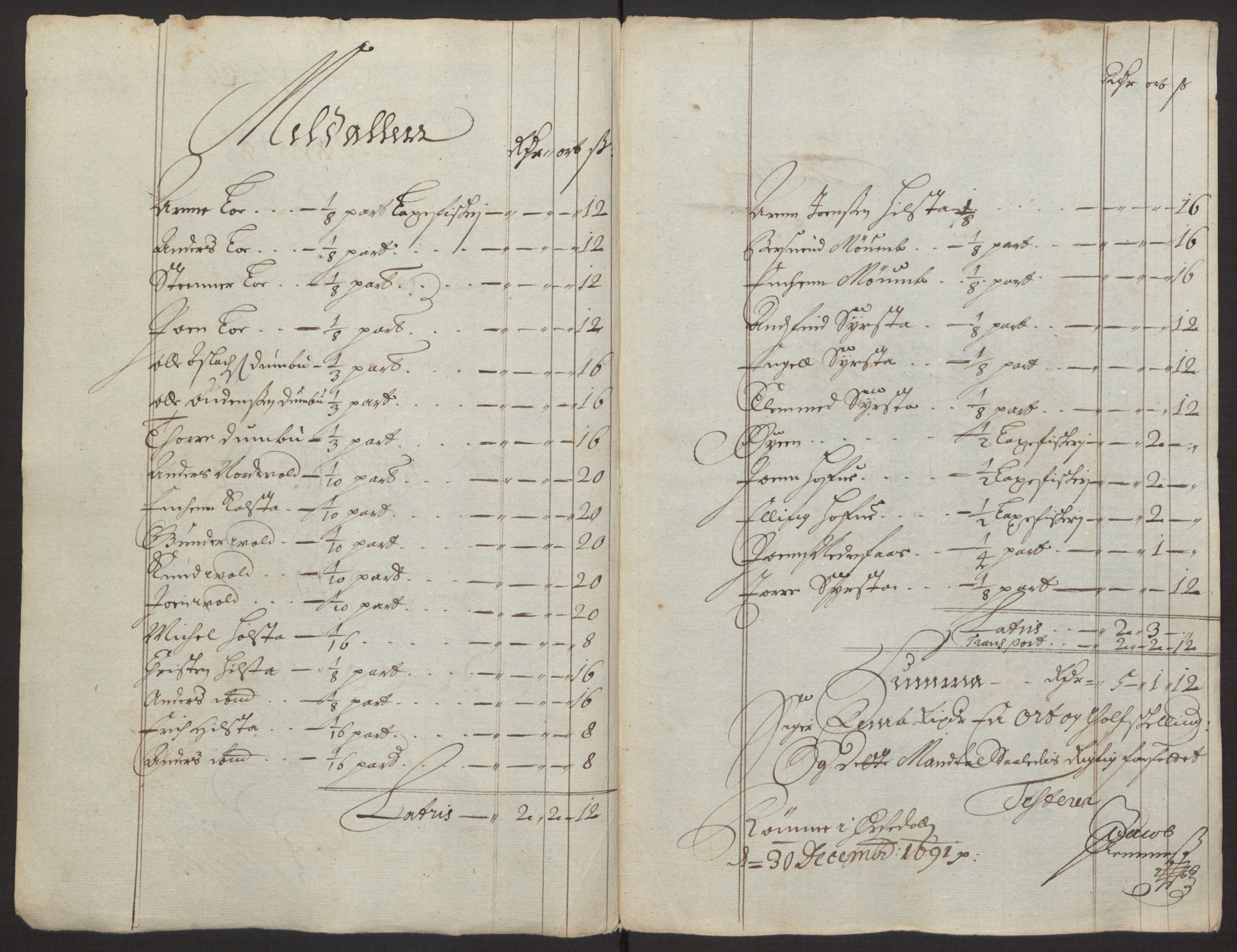Rentekammeret inntil 1814, Reviderte regnskaper, Fogderegnskap, RA/EA-4092/R58/L3937: Fogderegnskap Orkdal, 1691-1692, p. 29