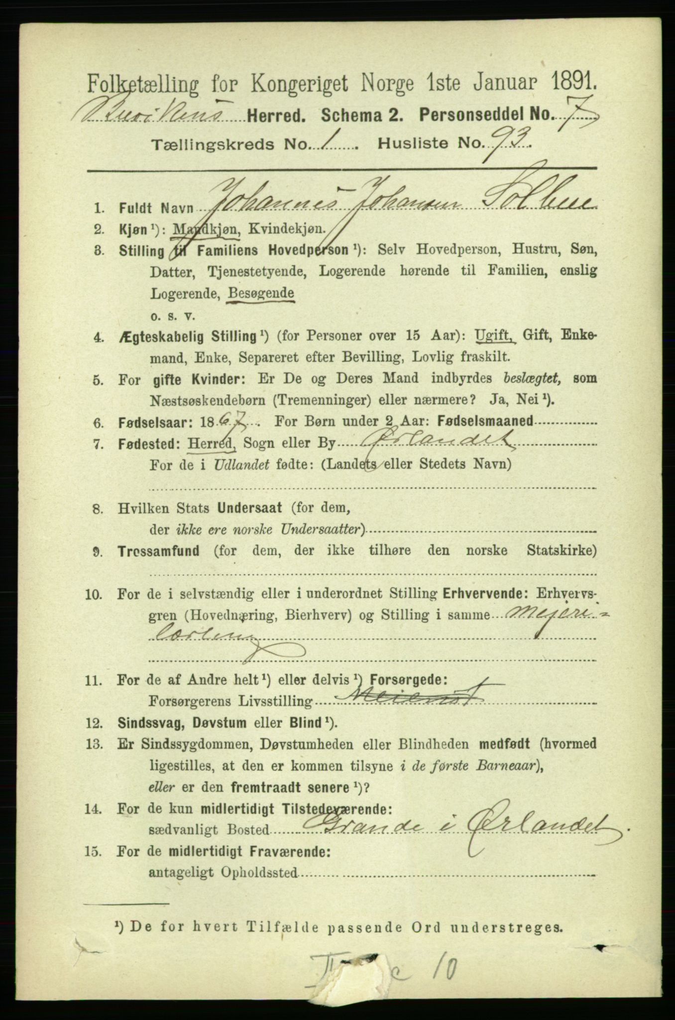 RA, 1891 census for 1656 Buvik, 1891, p. 552