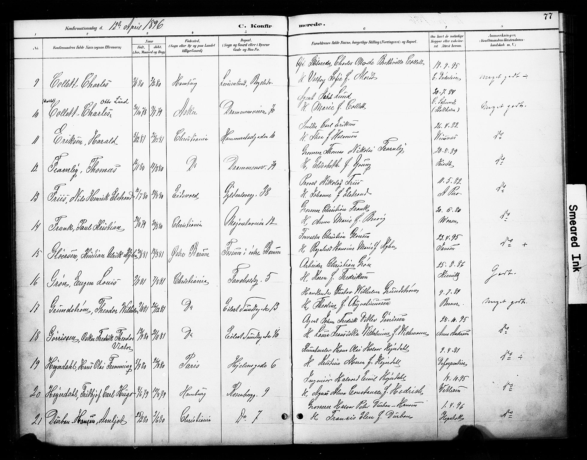 Uranienborg prestekontor Kirkebøker, SAO/A-10877/F/Fa/L0003: Parish register (official) no. 3, 1890-1904, p. 77