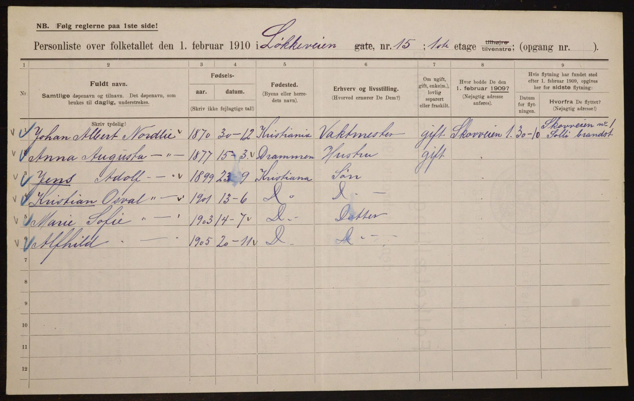 OBA, Municipal Census 1910 for Kristiania, 1910, p. 56760