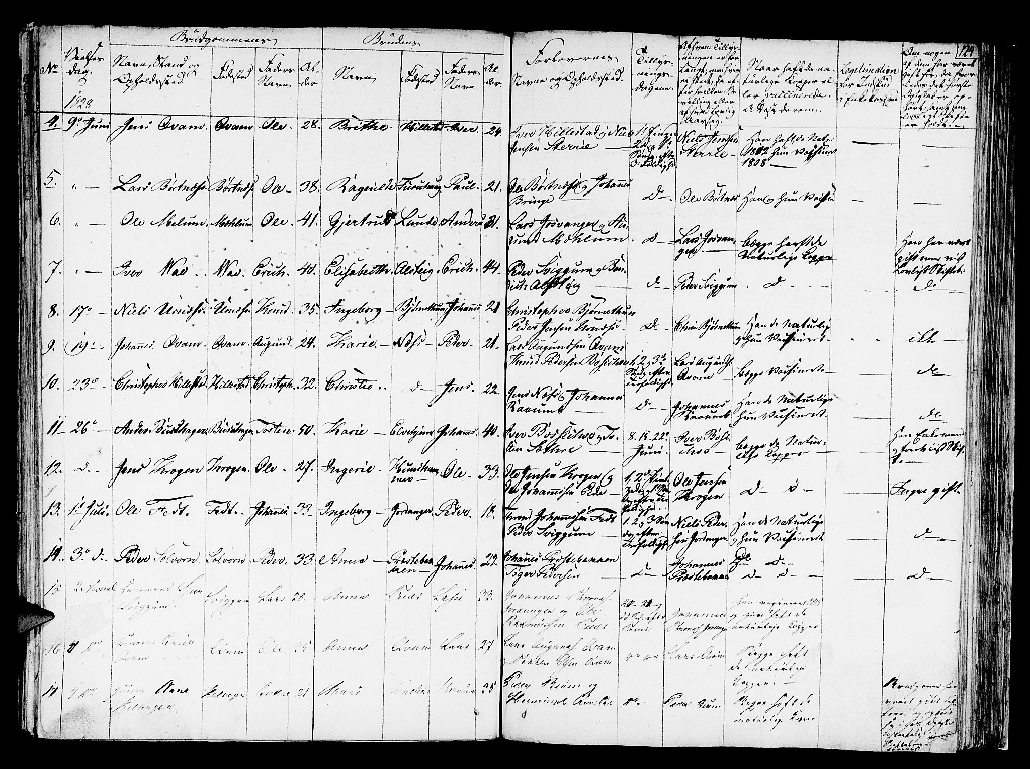 Hafslo sokneprestembete, AV/SAB-A-80301/H/Haa/Haaa/L0004: Parish register (official) no. A 4, 1821-1834, p. 124