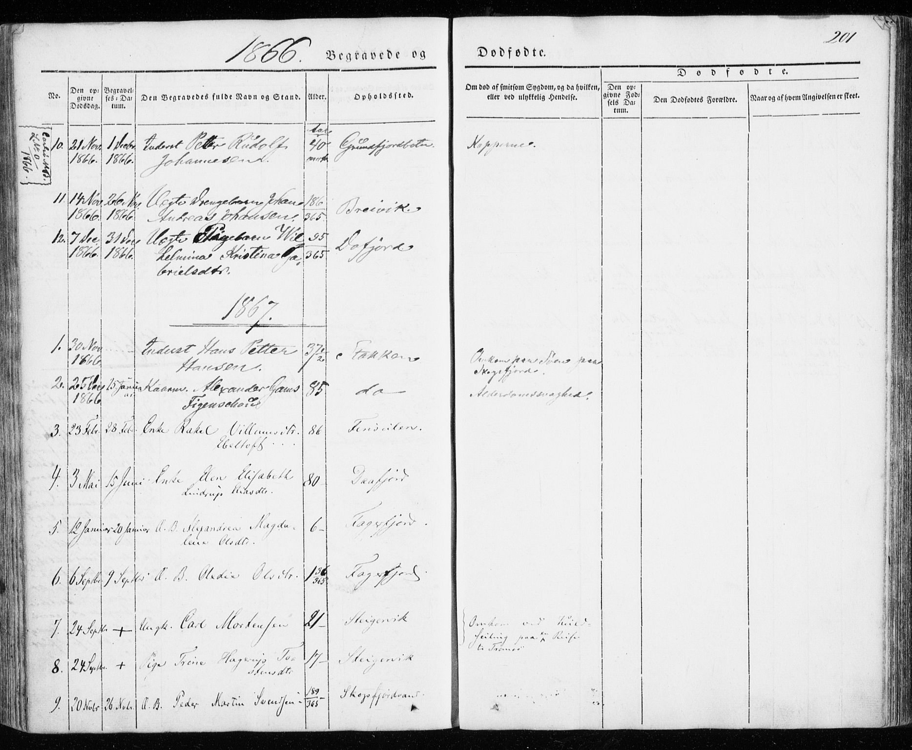 Karlsøy sokneprestembete, SATØ/S-1299/H/Ha/Haa/L0009kirke: Parish register (official) no. 9, 1838-1867, p. 201