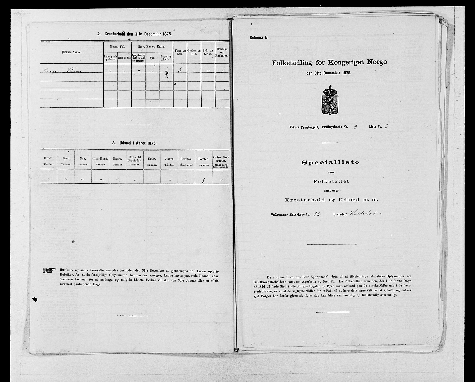 SAB, 1875 census for 1238P Vikør, 1875, p. 347