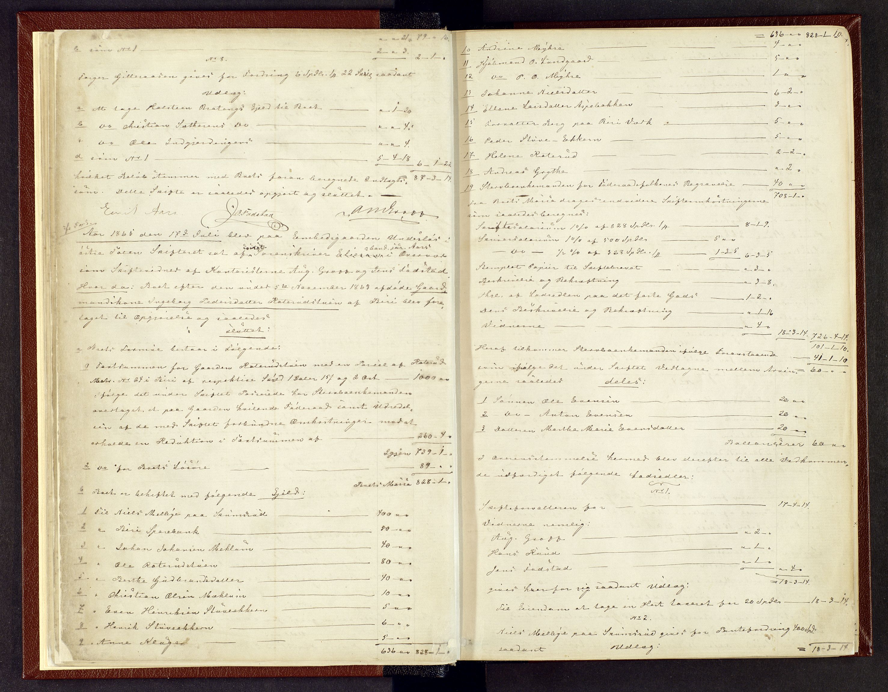 Toten tingrett, AV/SAH-TING-006/J/Jb/L0006: Skiftebehandlingsprotokoll - Biri, 1864-1903, p. 9b-10a