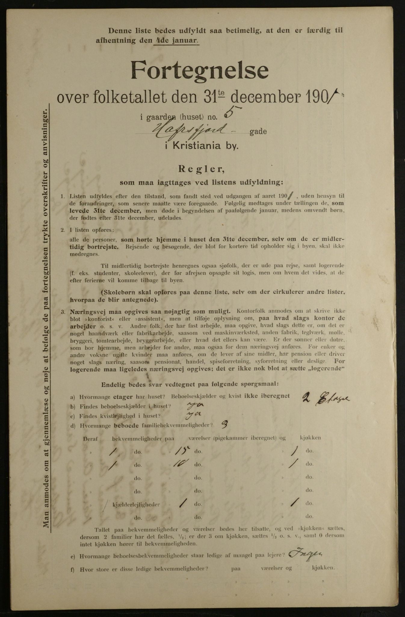 OBA, Municipal Census 1901 for Kristiania, 1901, p. 5404