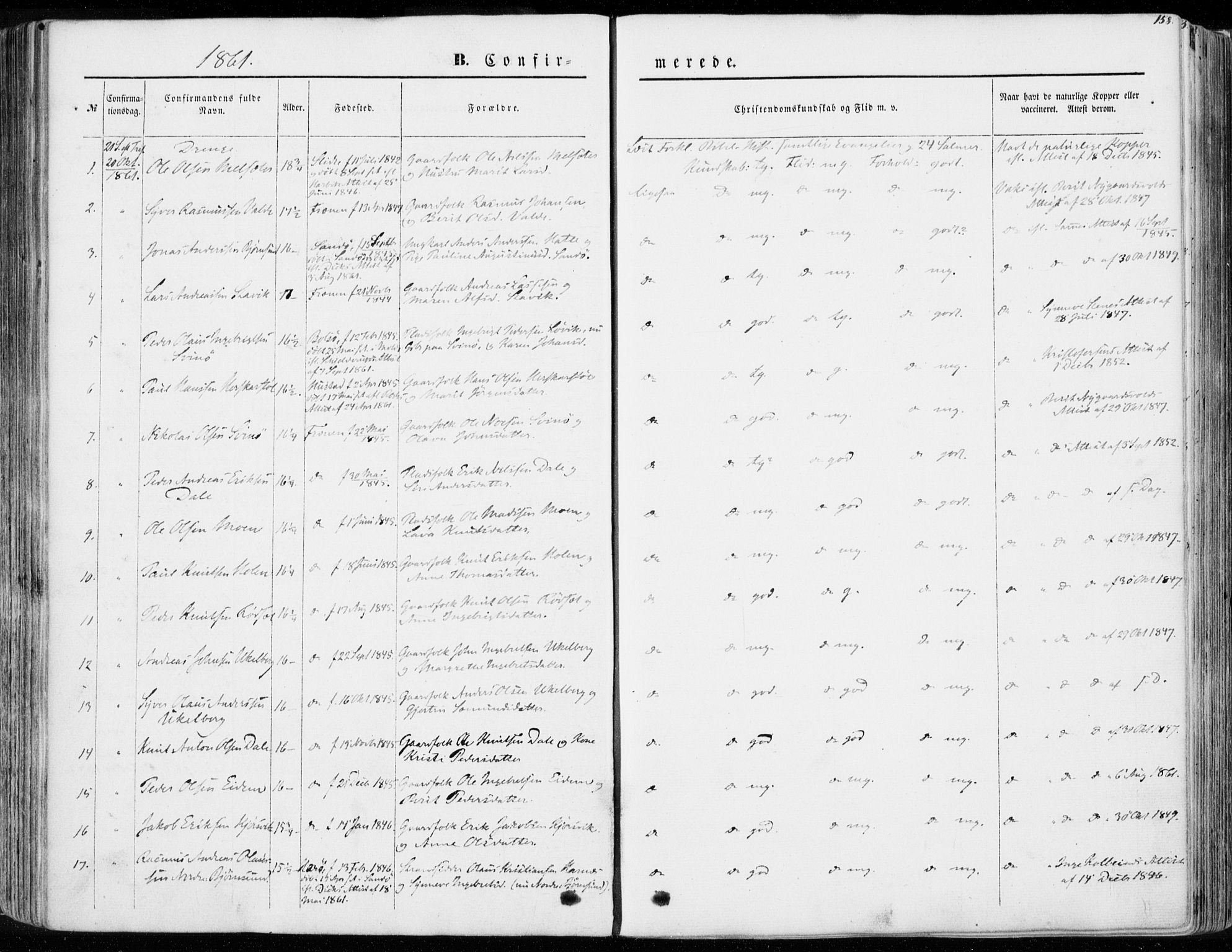 Ministerialprotokoller, klokkerbøker og fødselsregistre - Møre og Romsdal, AV/SAT-A-1454/565/L0748: Parish register (official) no. 565A02, 1845-1872, p. 158