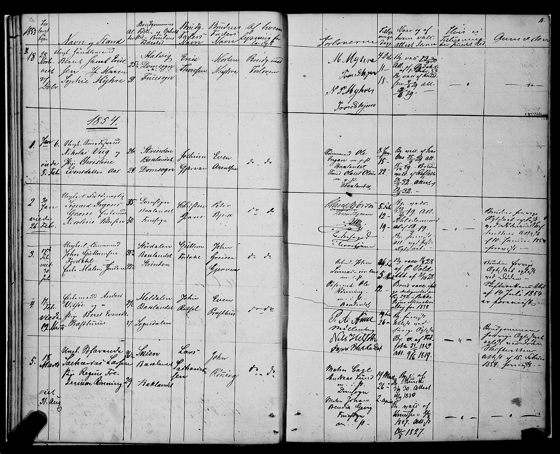 Ministerialprotokoller, klokkerbøker og fødselsregistre - Sør-Trøndelag, SAT/A-1456/604/L0187: Parish register (official) no. 604A08, 1847-1878, p. 16