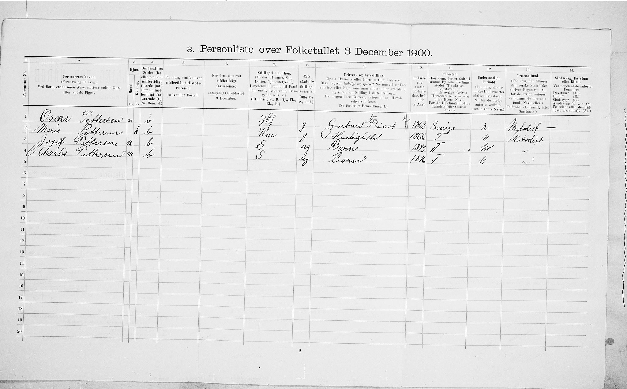 SAO, 1900 census for Kristiania, 1900, p. 78366