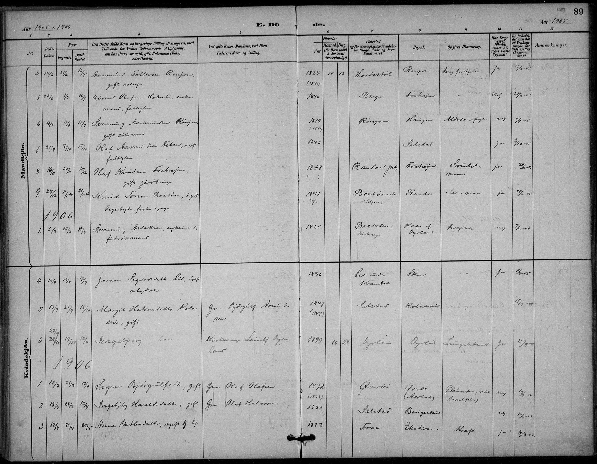 Seljord kirkebøker, SAKO/A-20/F/Fc/L0002: Parish register (official) no. III 2, 1887-1920, p. 89