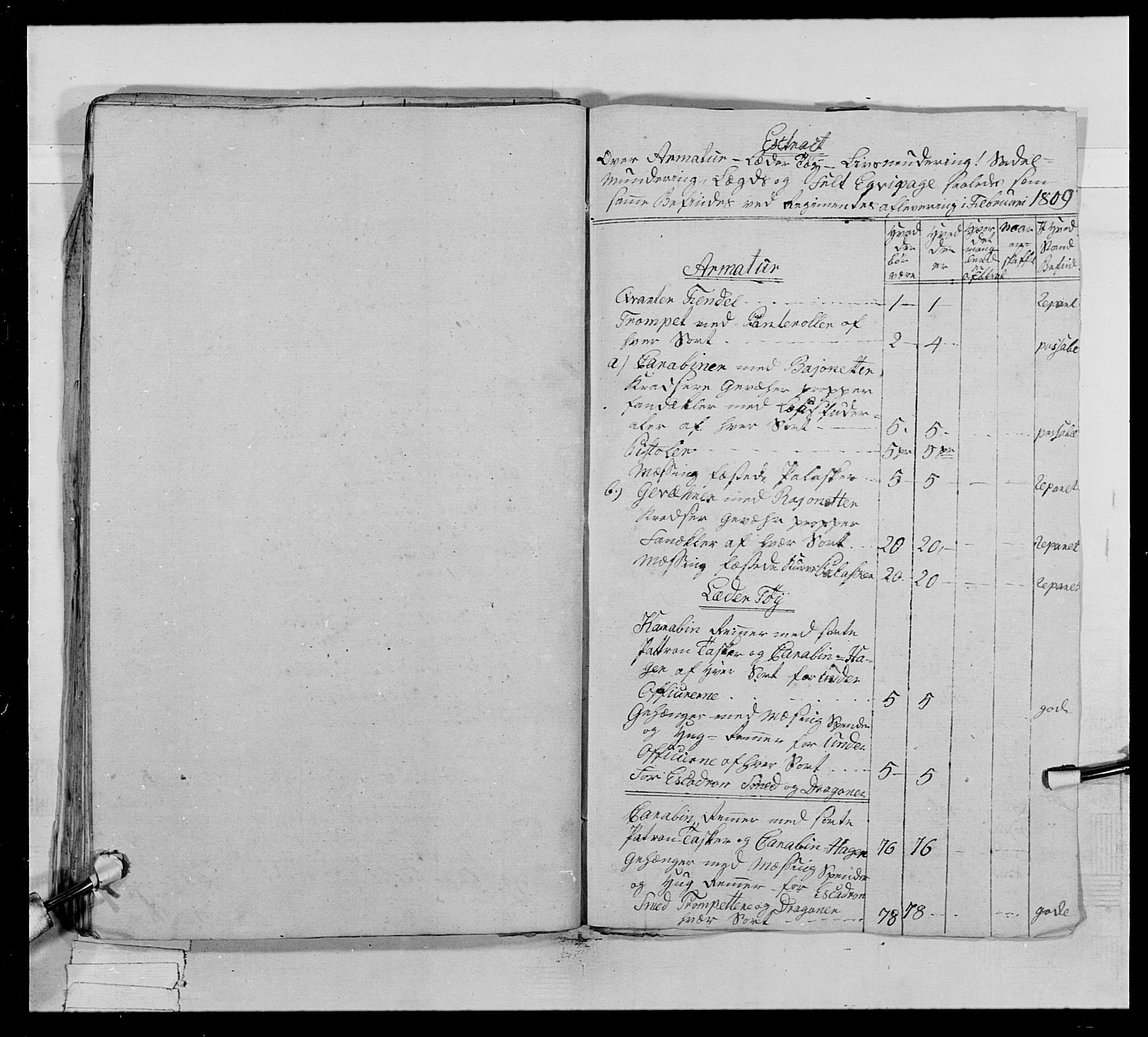 Generalitets- og kommissariatskollegiet, Det kongelige norske kommissariatskollegium, AV/RA-EA-5420/E/Eh/L0022b: Trondheimske dragonregiment, 1809-1811, p. 222