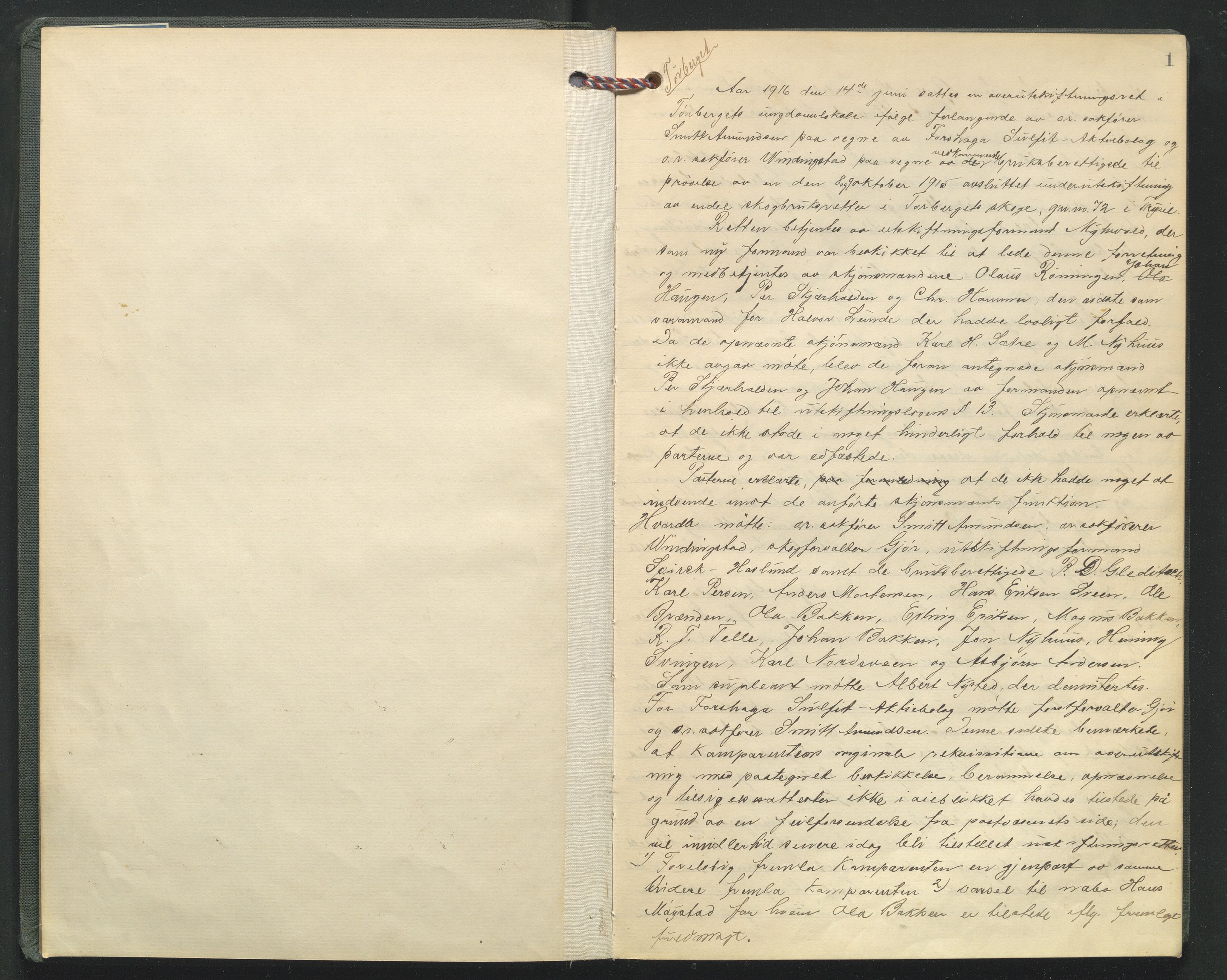 Hedmark og Østerdal jordskifterett, AV/SAH-JORDSKIFTEH-002/G/Ga/L0005/0001: Rettsbøker / Rettsbok - O, 1916-1921, p. 1