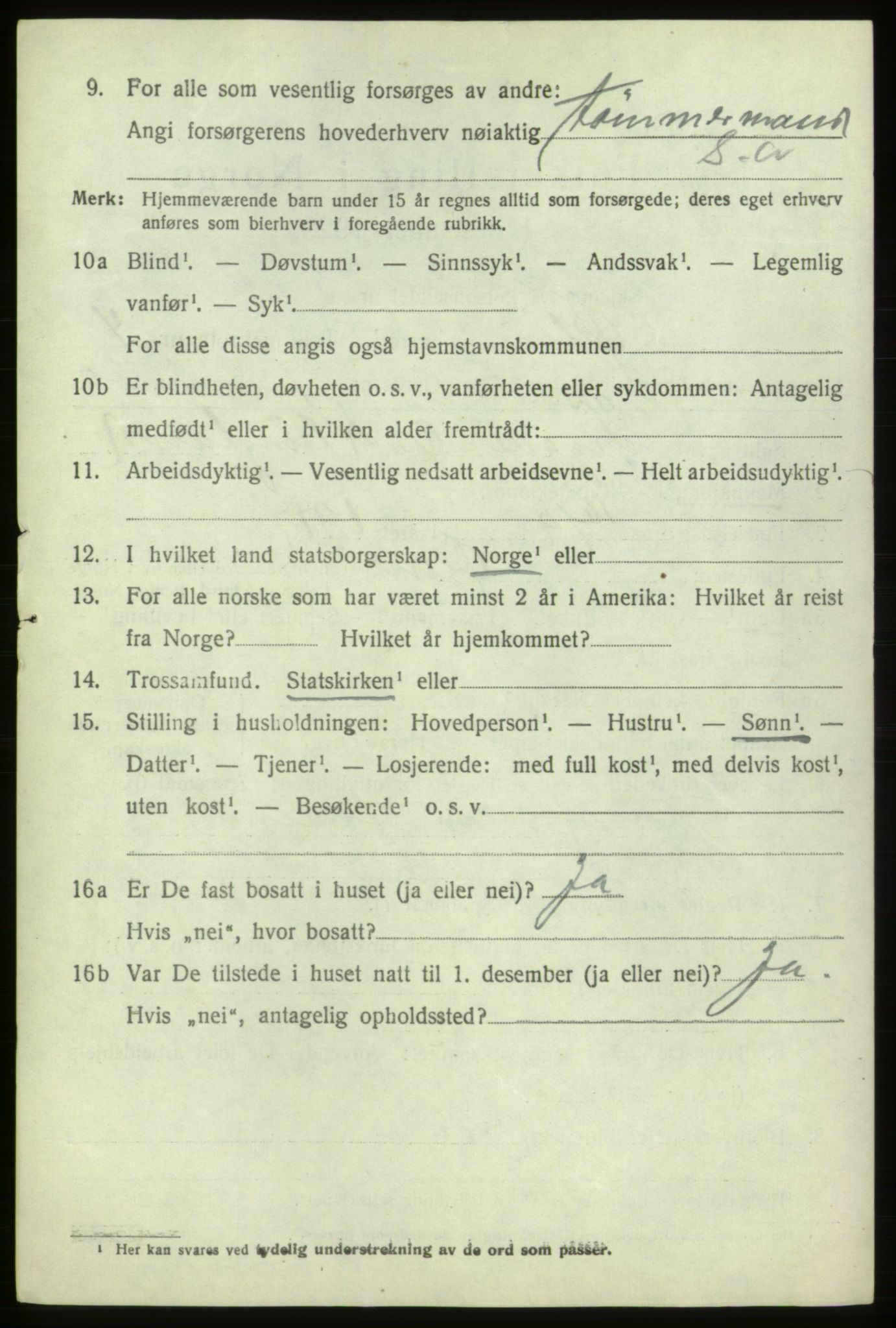 SAB, 1920 census for Ølen, 1920, p. 1908