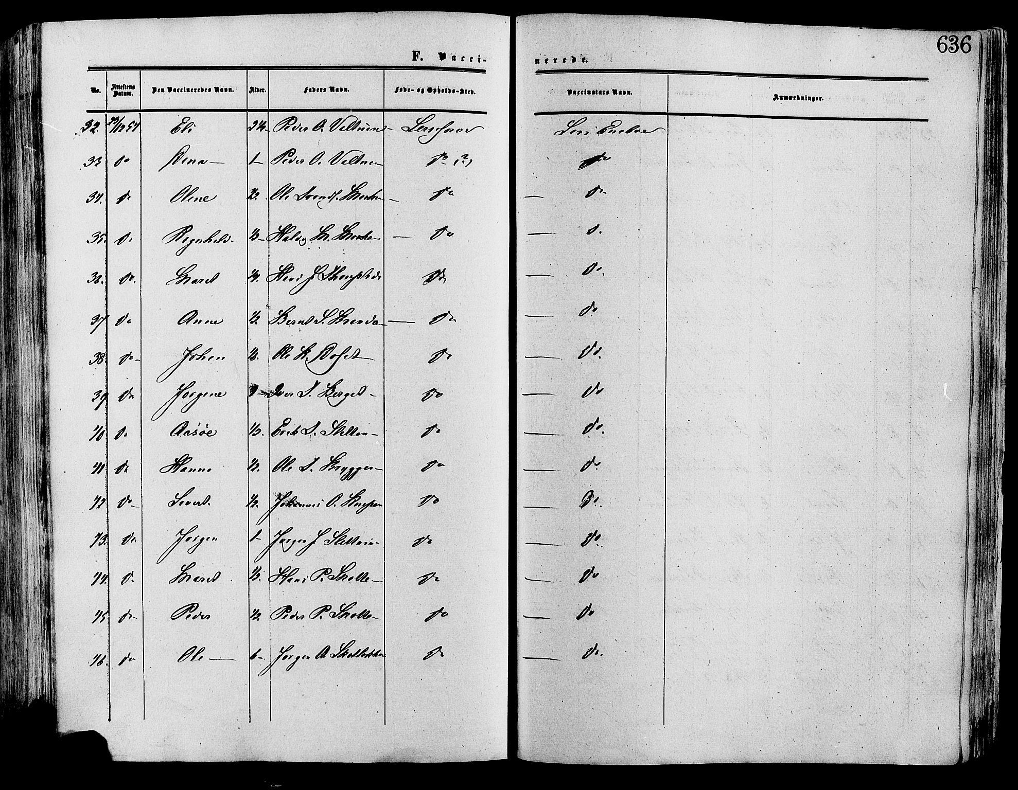Lesja prestekontor, SAH/PREST-068/H/Ha/Haa/L0008: Parish register (official) no. 8, 1854-1880, p. 636