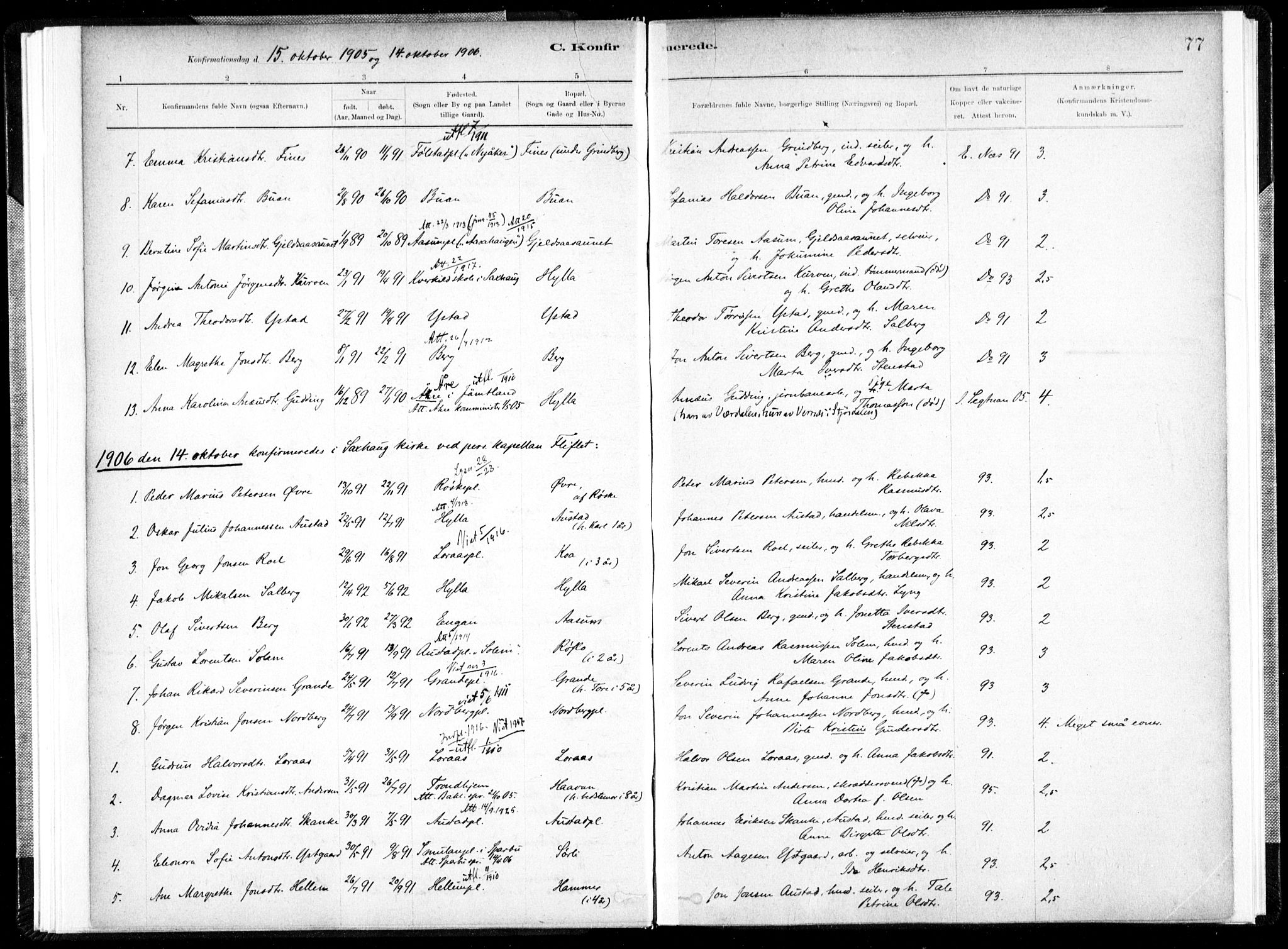 Ministerialprotokoller, klokkerbøker og fødselsregistre - Nord-Trøndelag, SAT/A-1458/731/L0309: Parish register (official) no. 731A01, 1879-1918, p. 77
