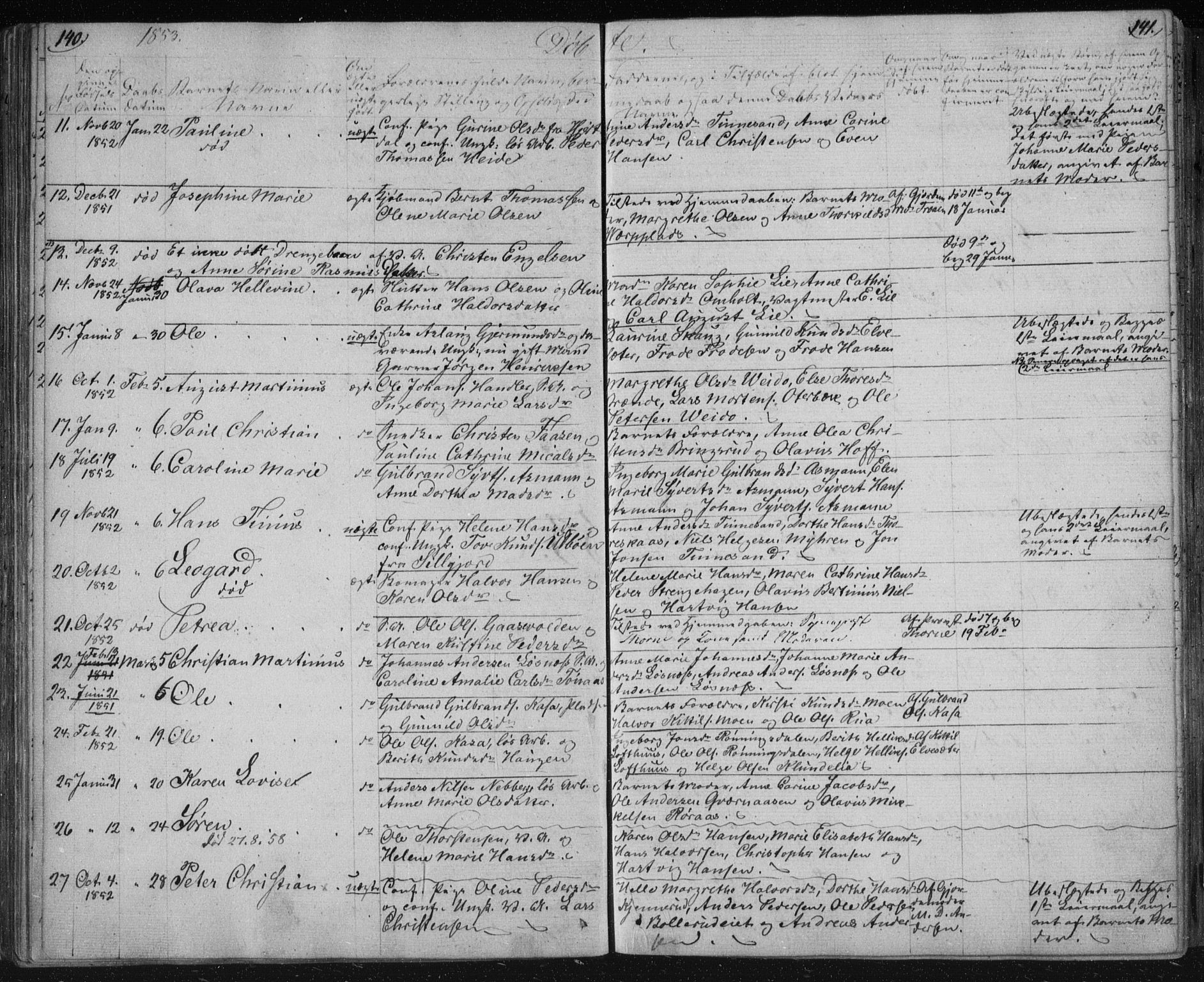 Kongsberg kirkebøker, AV/SAKO-A-22/F/Fa/L0009: Parish register (official) no. I 9, 1839-1858, p. 140-141