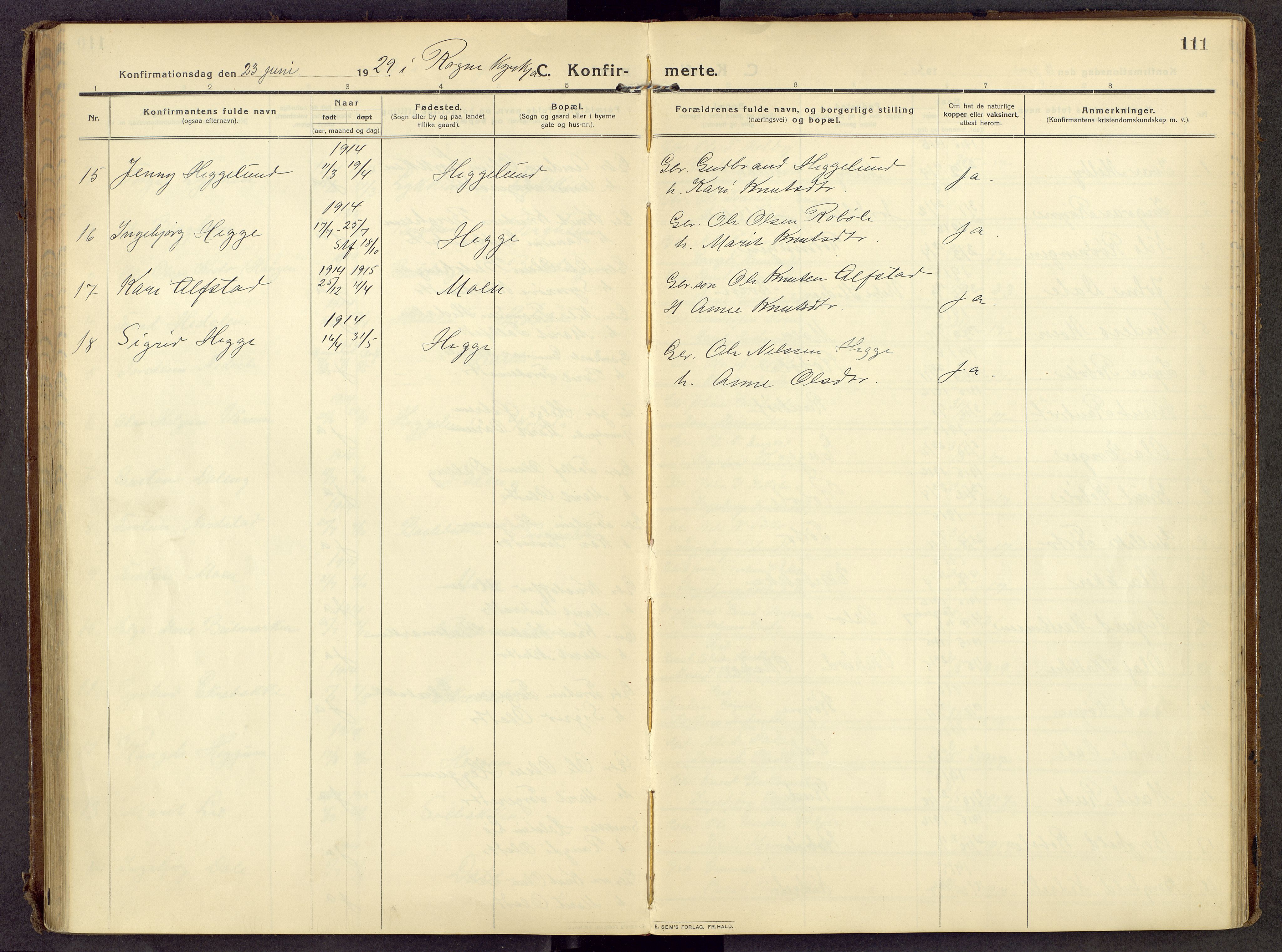 Øystre Slidre prestekontor, AV/SAH-PREST-138/H/Ha/Haa/L0007: Parish register (official) no. 7, 1911-1931, p. 111