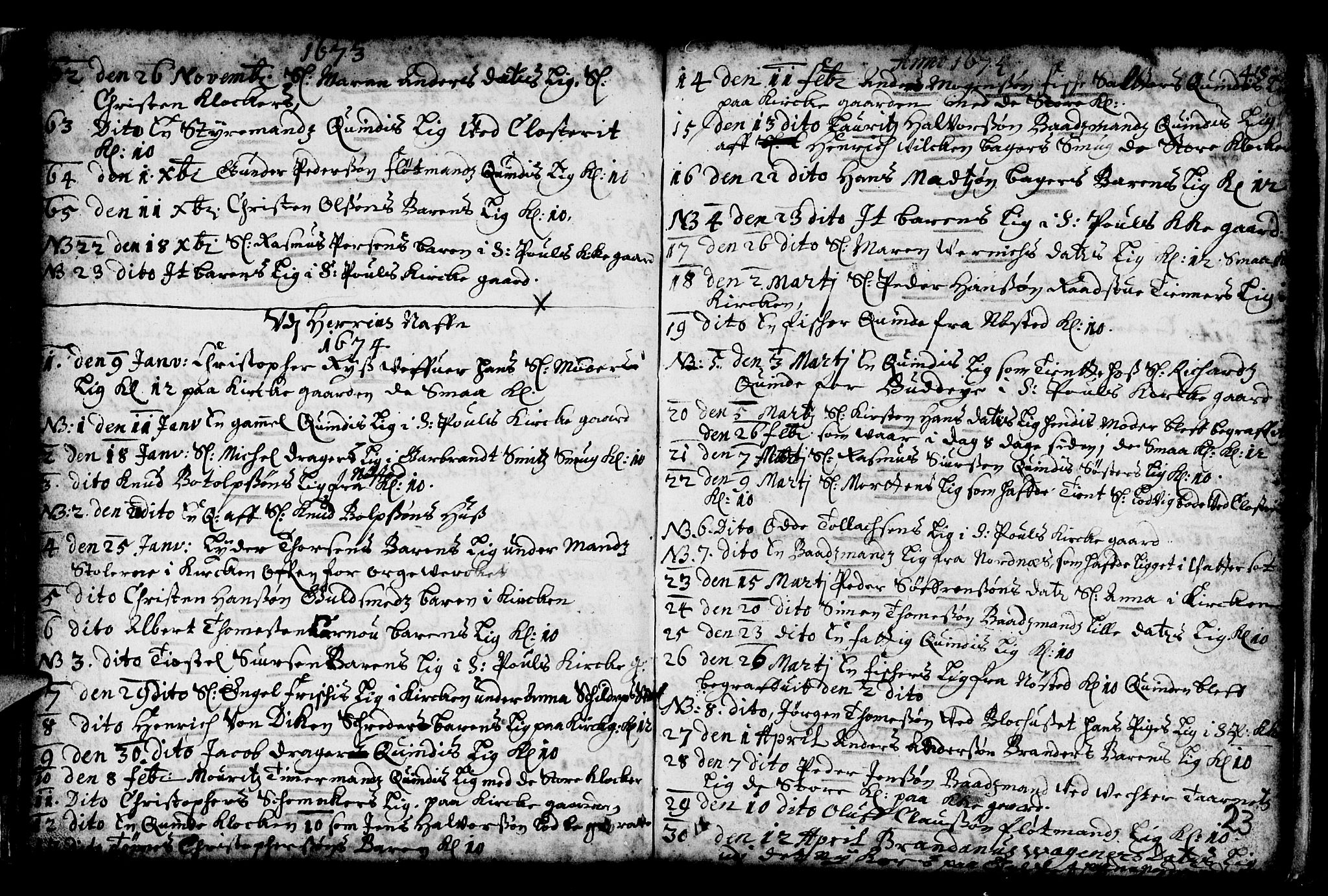 Nykirken Sokneprestembete, AV/SAB-A-77101/H/Haa/L0001: Parish register (official) no. A 1, 1668-1820, p. 23