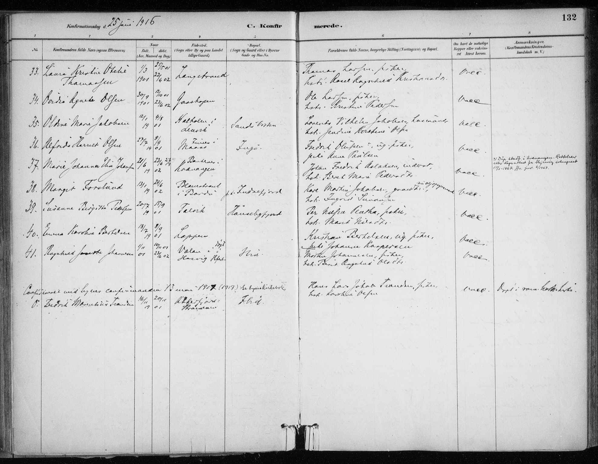 Hammerfest sokneprestkontor, SATØ/S-1347/H/Ha/L0013.kirke: Parish register (official) no. 13, 1898-1917, p. 132