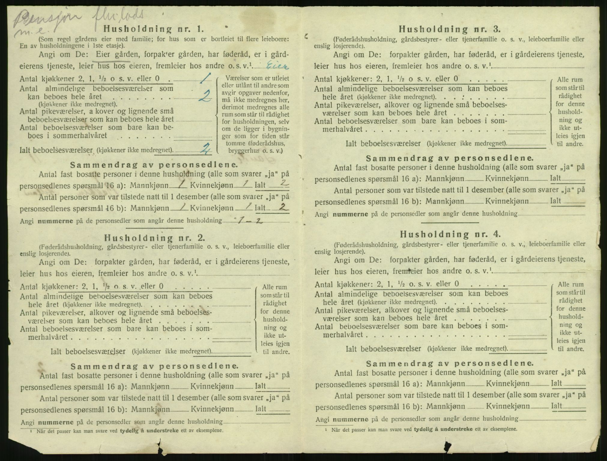SAT, 1920 census for Sande (MR), 1920, p. 837