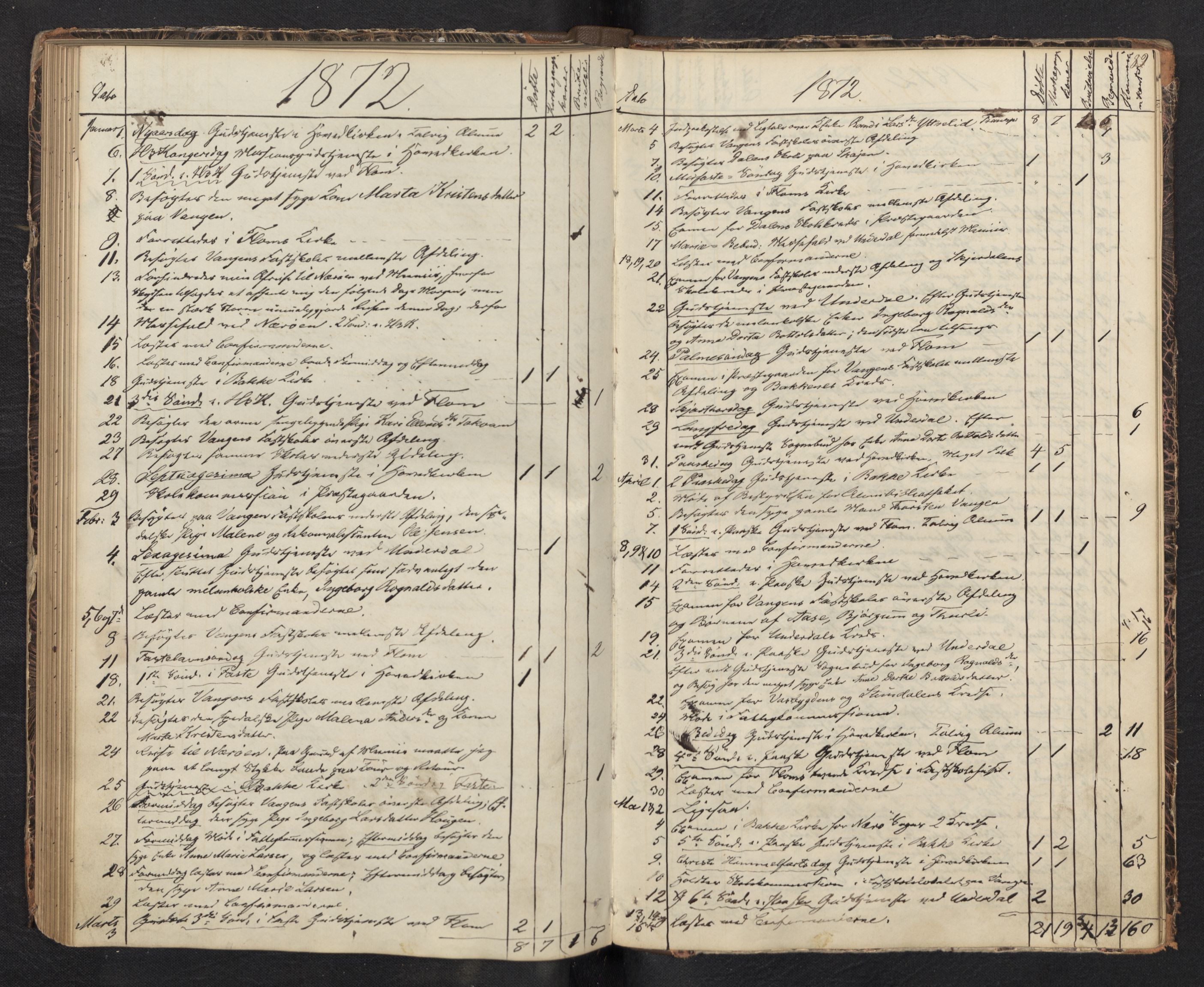 Aurland sokneprestembete, SAB/A-99937/H/Ha/Haf: Diary records no. F 0, 1844-1876, p. 88b-89a