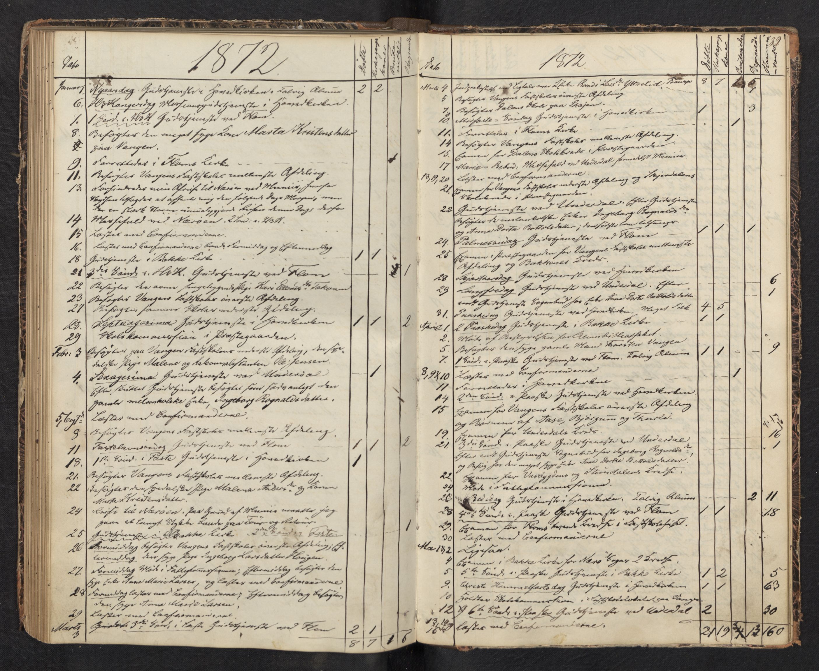 Aurland sokneprestembete, AV/SAB-A-99937/H/Ha/Haf: Diary records no. F 0, 1844-1876, p. 88b-89a