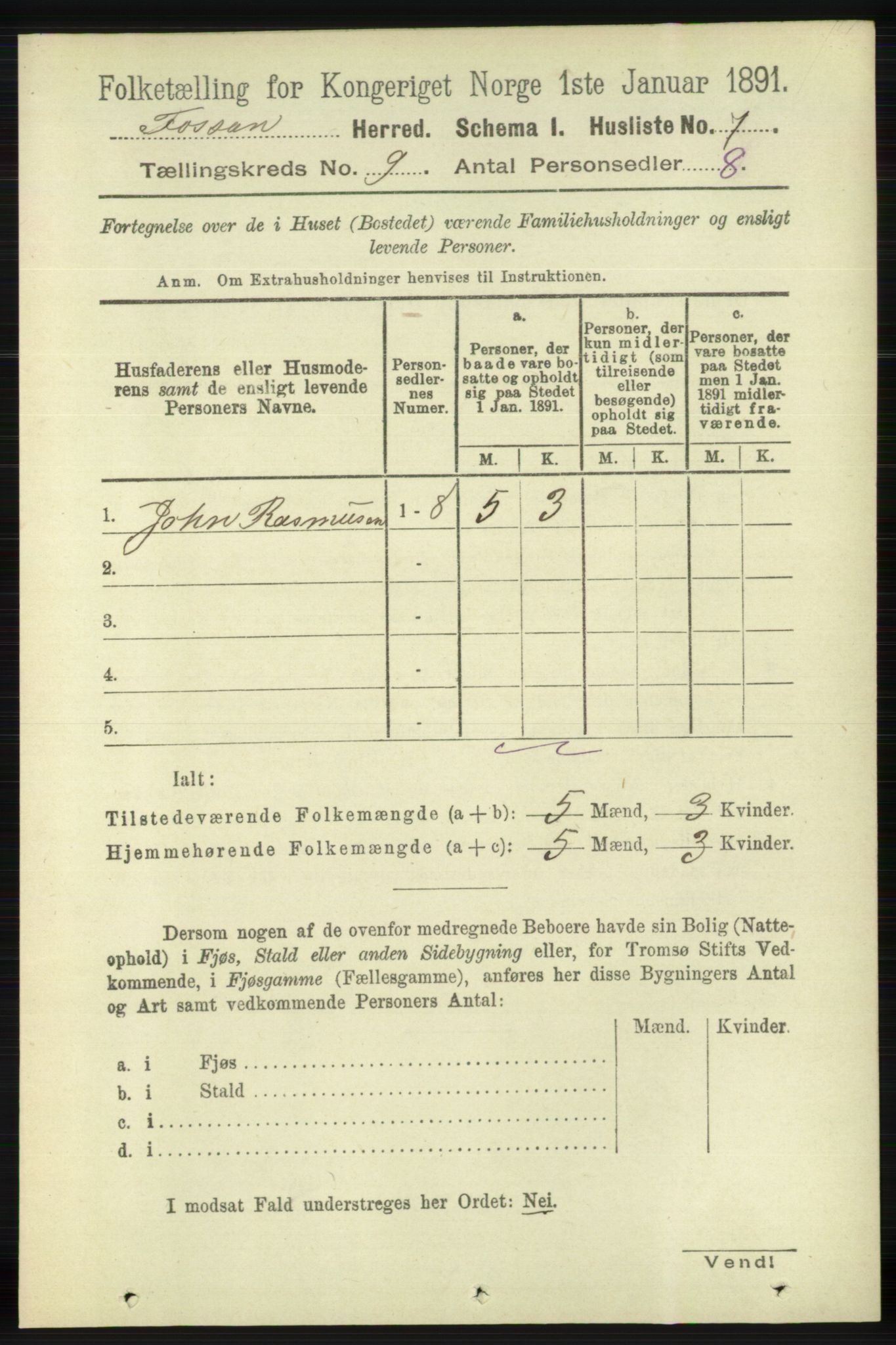 RA, 1891 census for 1129 Forsand, 1891, p. 1448