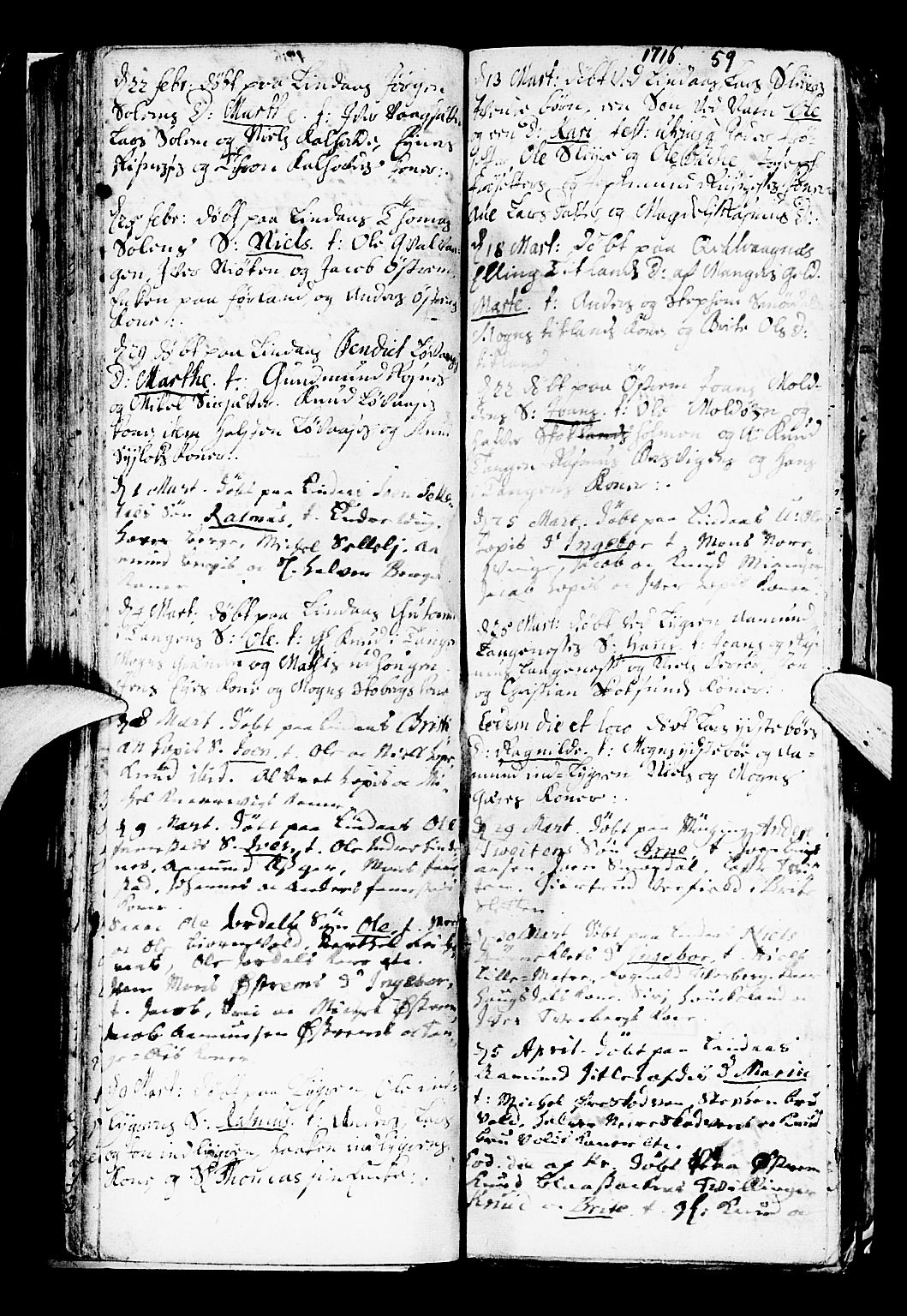 Lindås Sokneprestembete, SAB/A-76701/H/Haa: Parish register (official) no. A 1, 1699-1746, p. 59