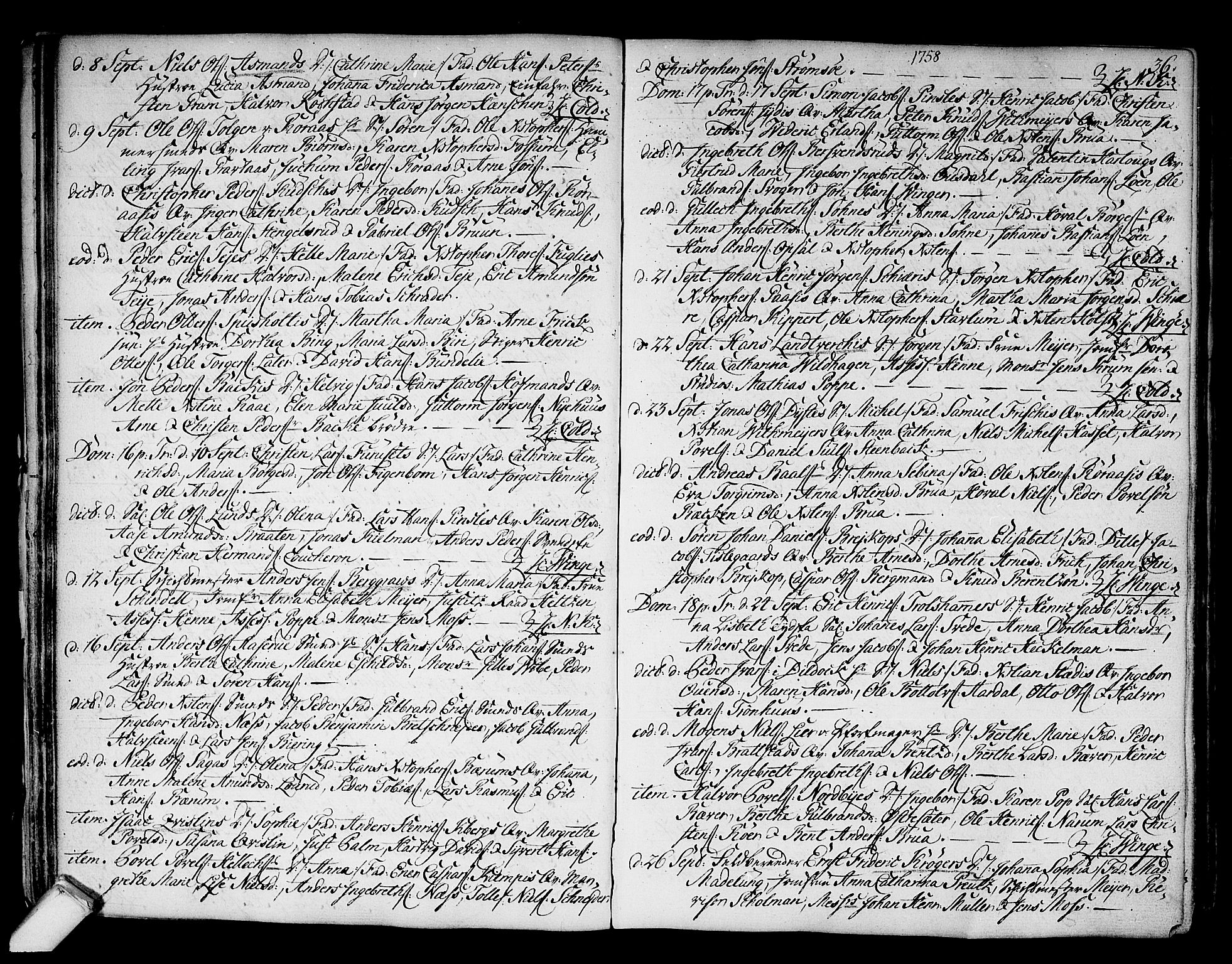 Kongsberg kirkebøker, SAKO/A-22/F/Fa/L0004: Parish register (official) no. I 4, 1756-1768, p. 36