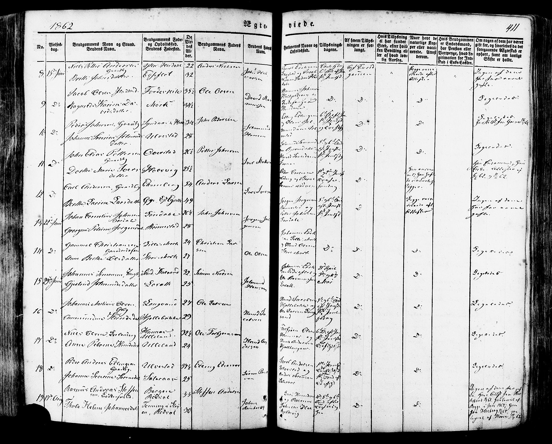 Ministerialprotokoller, klokkerbøker og fødselsregistre - Møre og Romsdal, SAT/A-1454/511/L0140: Parish register (official) no. 511A07, 1851-1878, p. 411