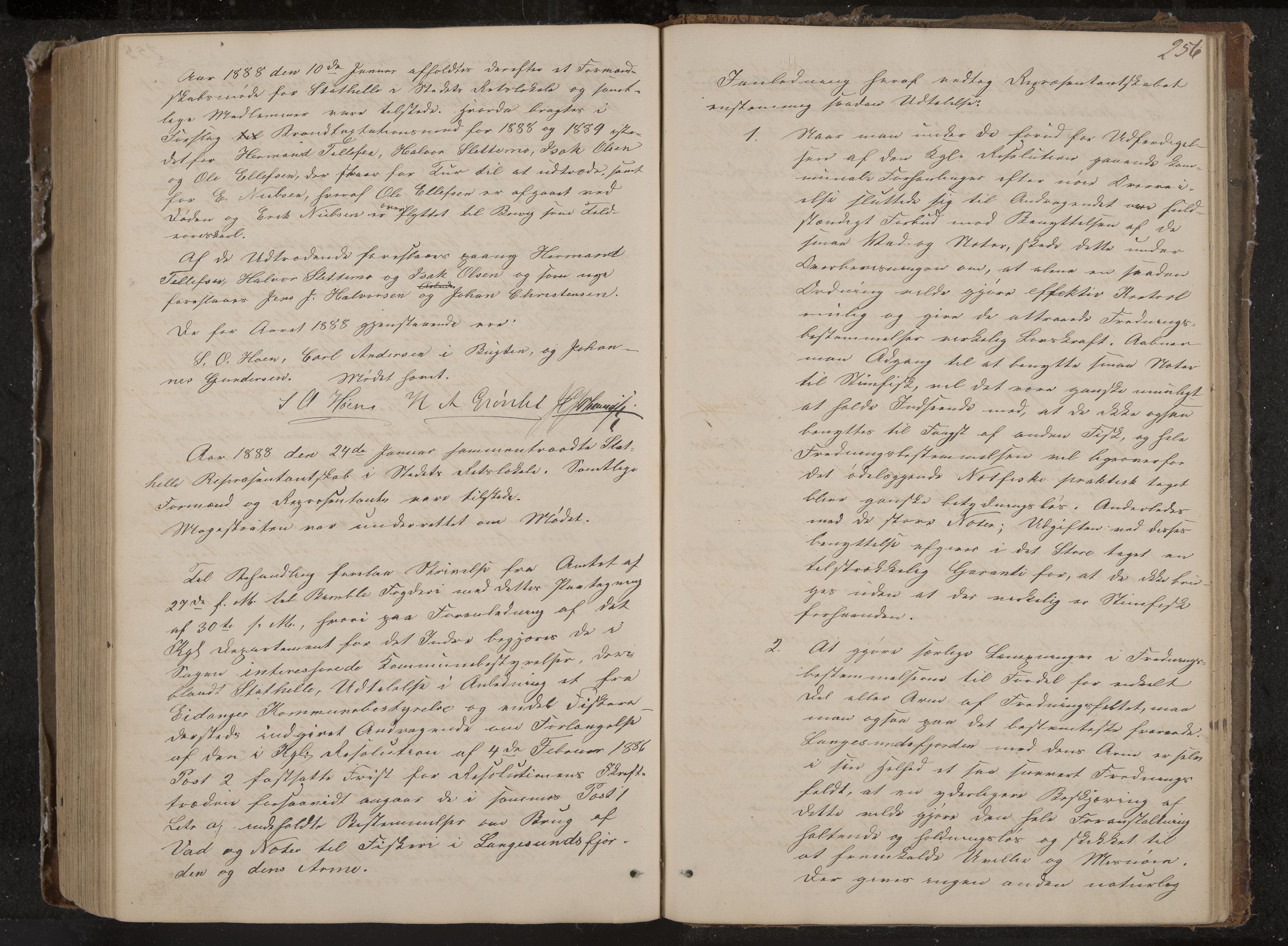 Stathelle formannskap og sentraladministrasjon, IKAK/0803021/A/L0001: Møtebok, 1852-1891, p. 256