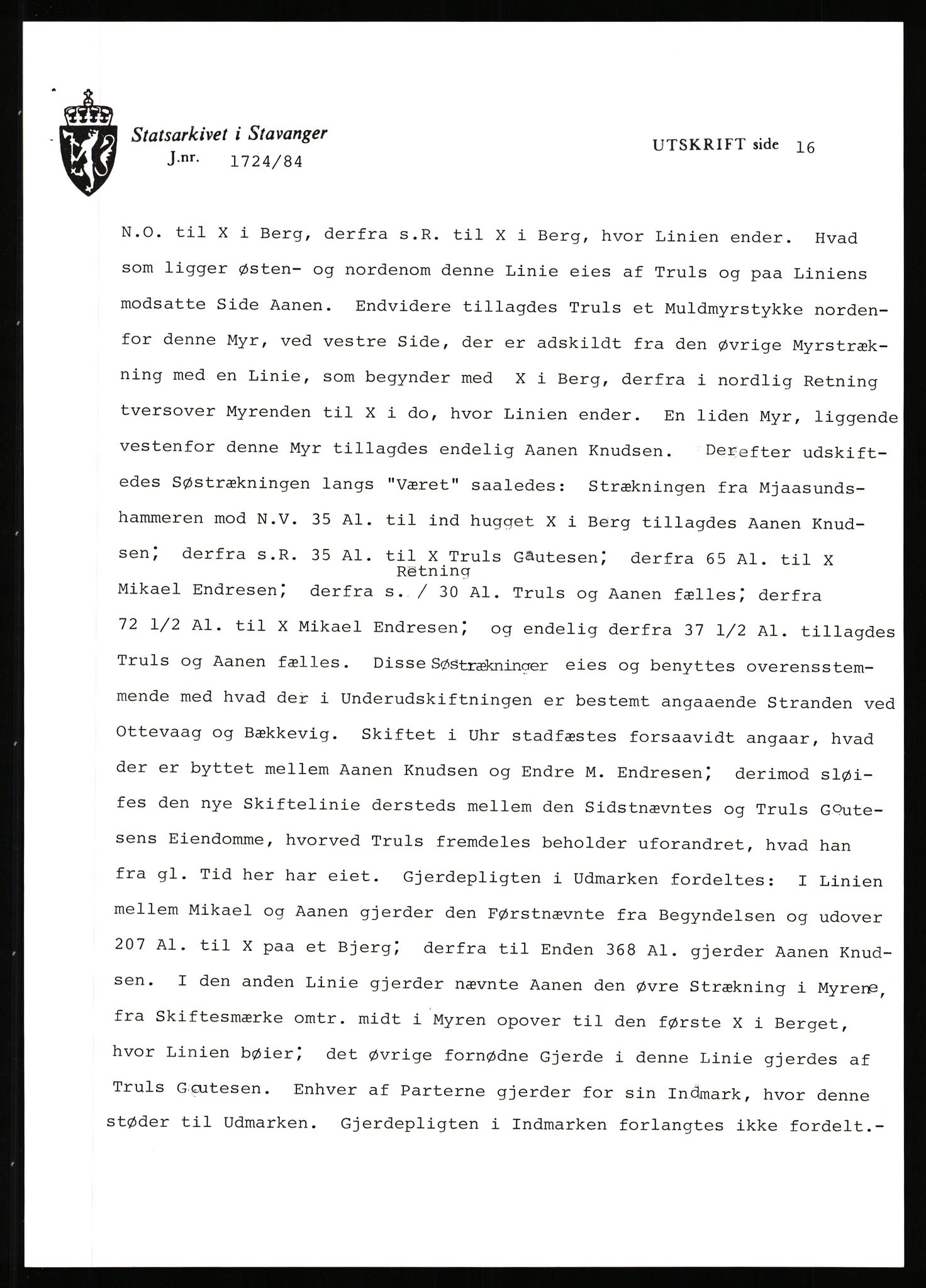 Statsarkivet i Stavanger, SAST/A-101971/03/Y/Yj/L0071: Avskrifter sortert etter gårdsnavn: Røden lille - Røvær, 1750-1930, p. 548