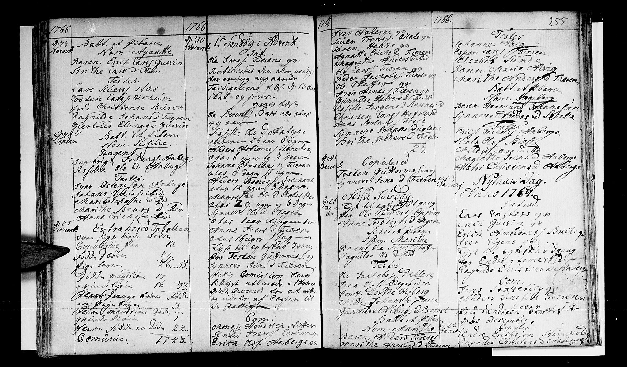 Sogndal sokneprestembete, SAB/A-81301/H/Haa/Haaa/L0003: Parish register (official) no. A 3, 1747-1768, p. 255