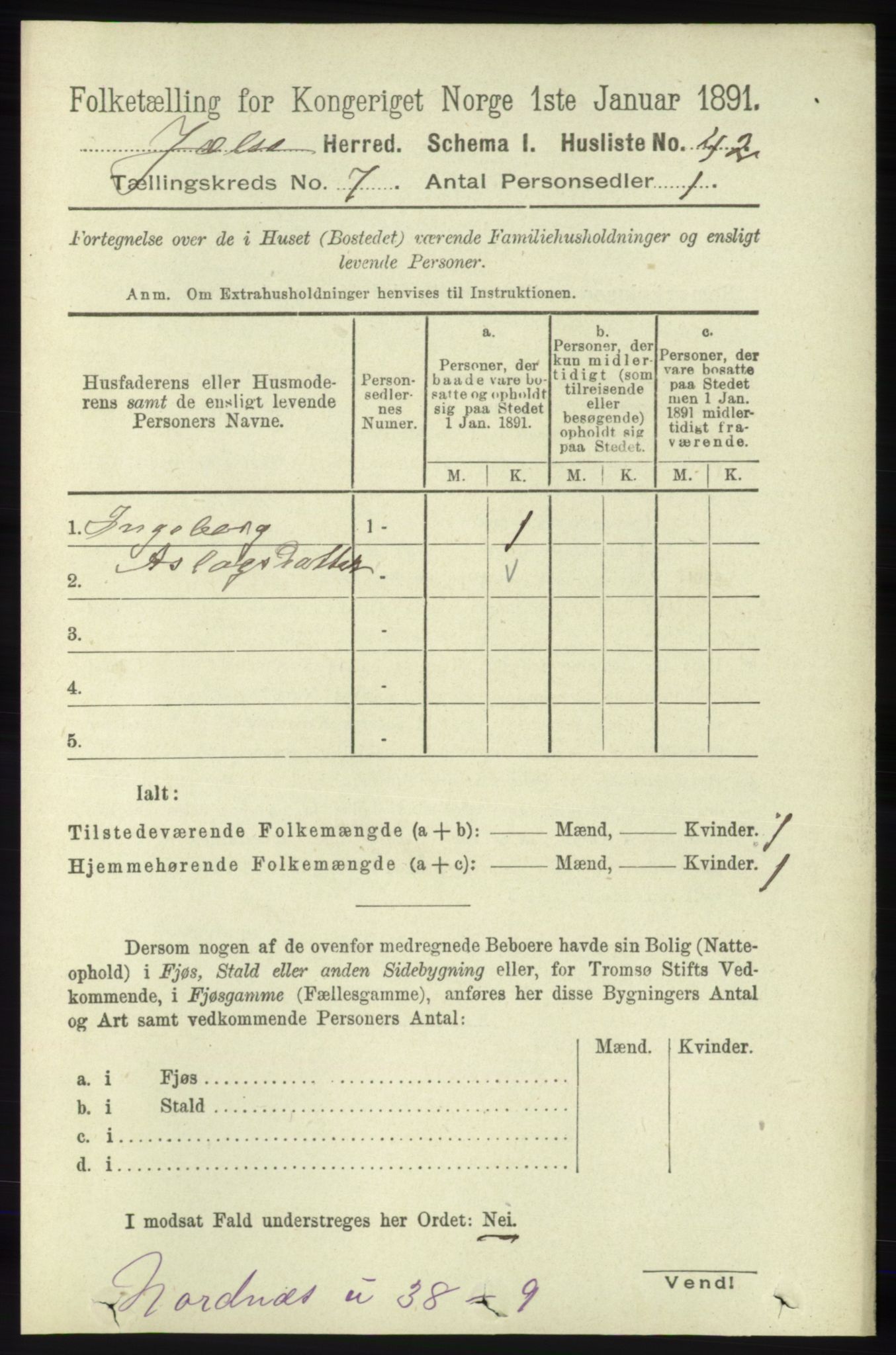 RA, 1891 census for 1138 Jelsa, 1891, p. 1539