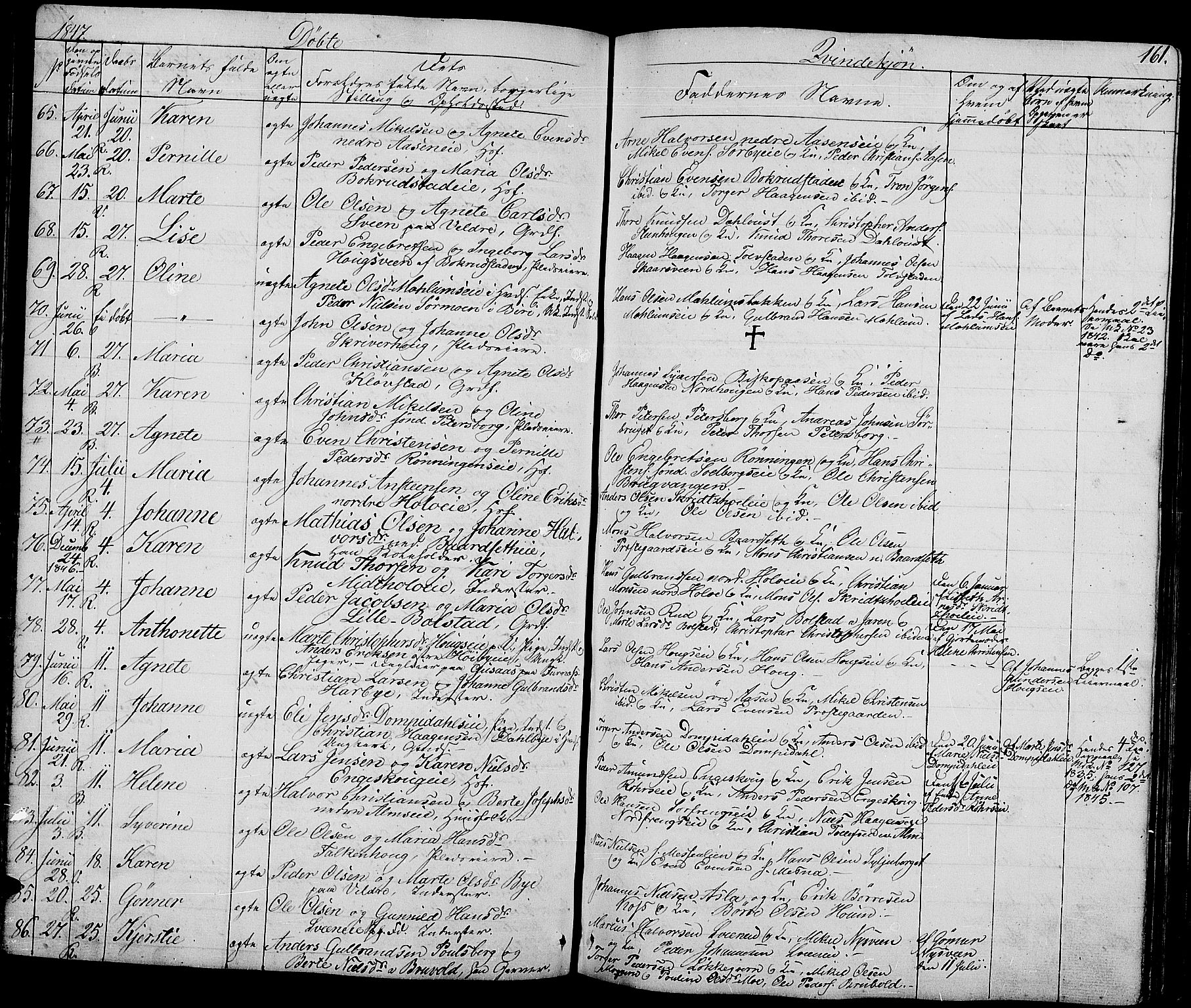 Ringsaker prestekontor, AV/SAH-PREST-014/L/La/L0005: Parish register (copy) no. 5, 1839-1850, p. 161