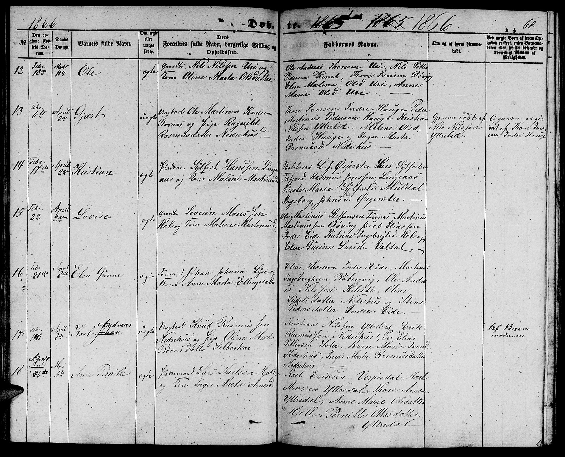 Ministerialprotokoller, klokkerbøker og fødselsregistre - Møre og Romsdal, AV/SAT-A-1454/519/L0261: Parish register (copy) no. 519C02, 1854-1867, p. 68