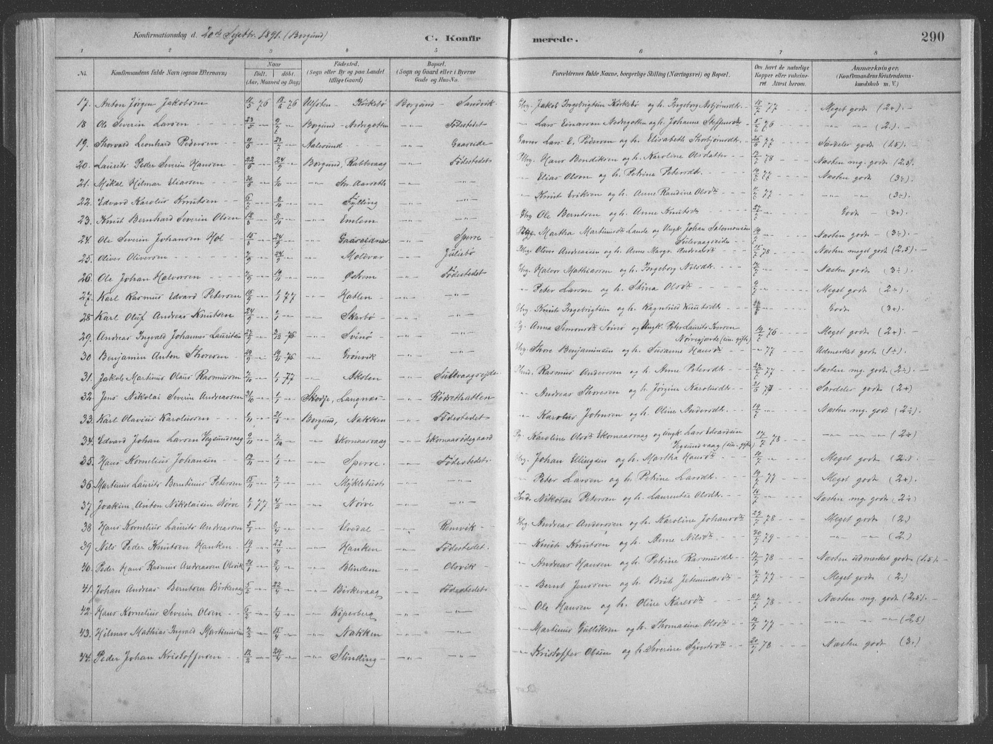 Ministerialprotokoller, klokkerbøker og fødselsregistre - Møre og Romsdal, SAT/A-1454/528/L0402: Parish register (official) no. 528A12II, 1880-1903, p. 290