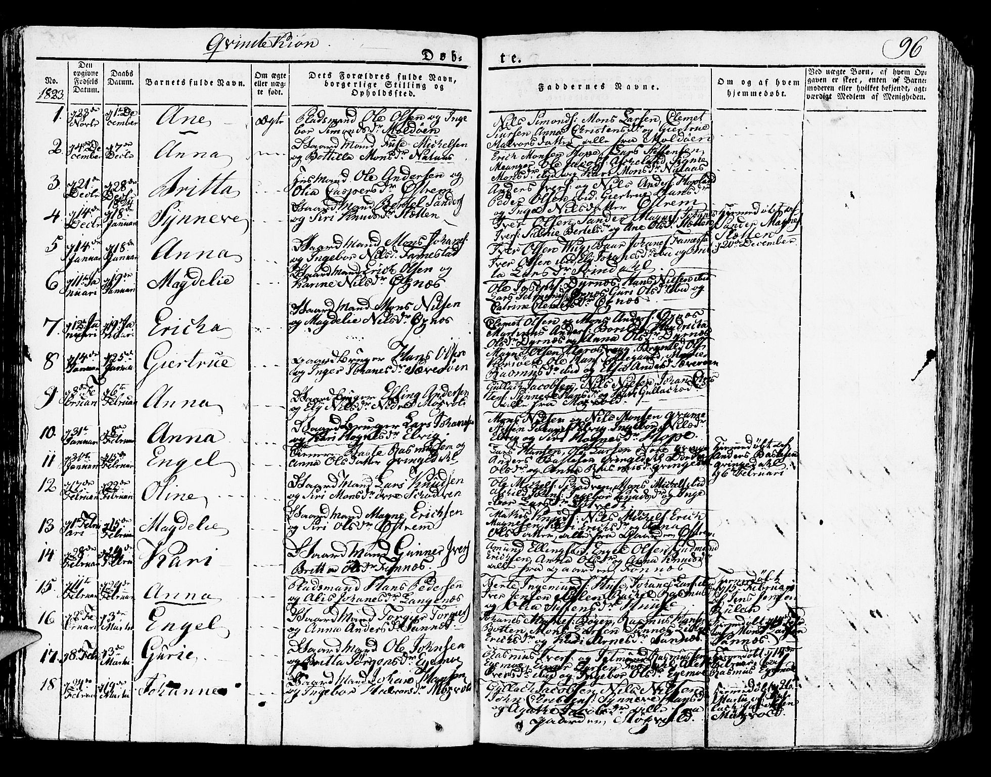 Lindås Sokneprestembete, SAB/A-76701/H/Haa: Parish register (official) no. A 8, 1823-1836, p. 96