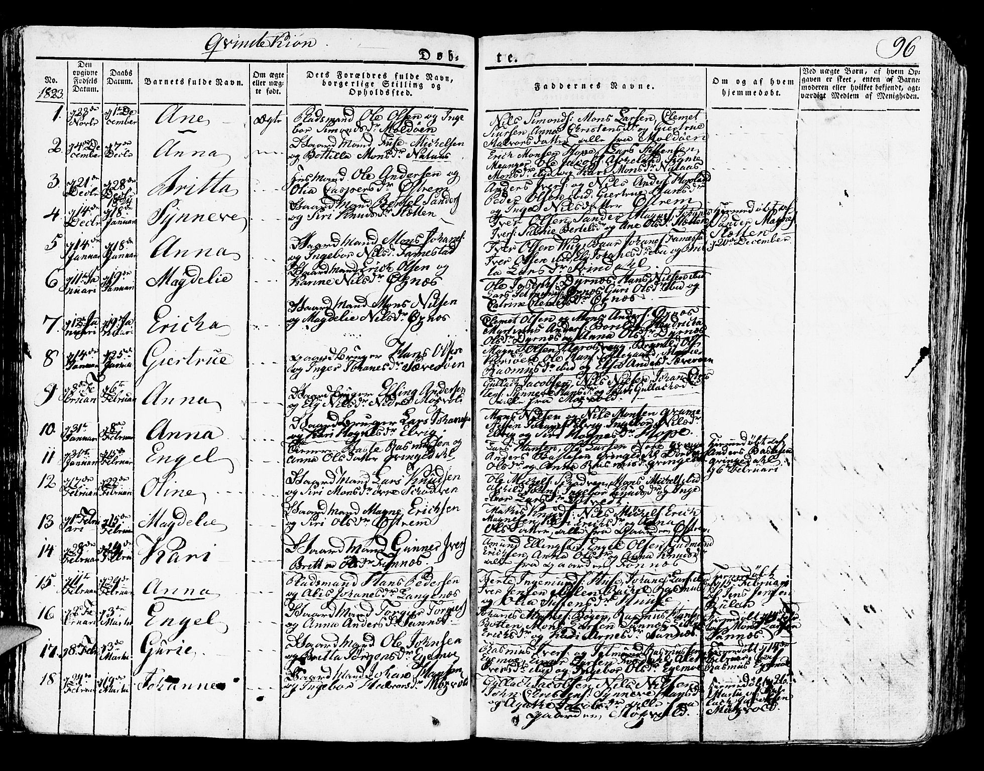 Lindås Sokneprestembete, AV/SAB-A-76701/H/Haa/Haaa/L0008: Parish register (official) no. A 8, 1823-1836, p. 96